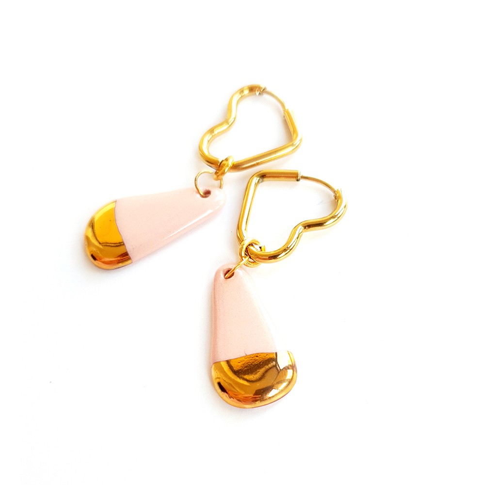 min12 Pink Heart Earrings