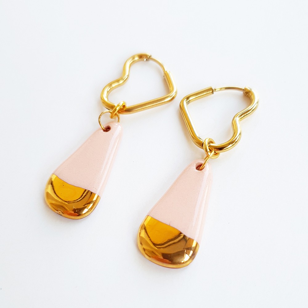 min12 Pink Heart Earrings