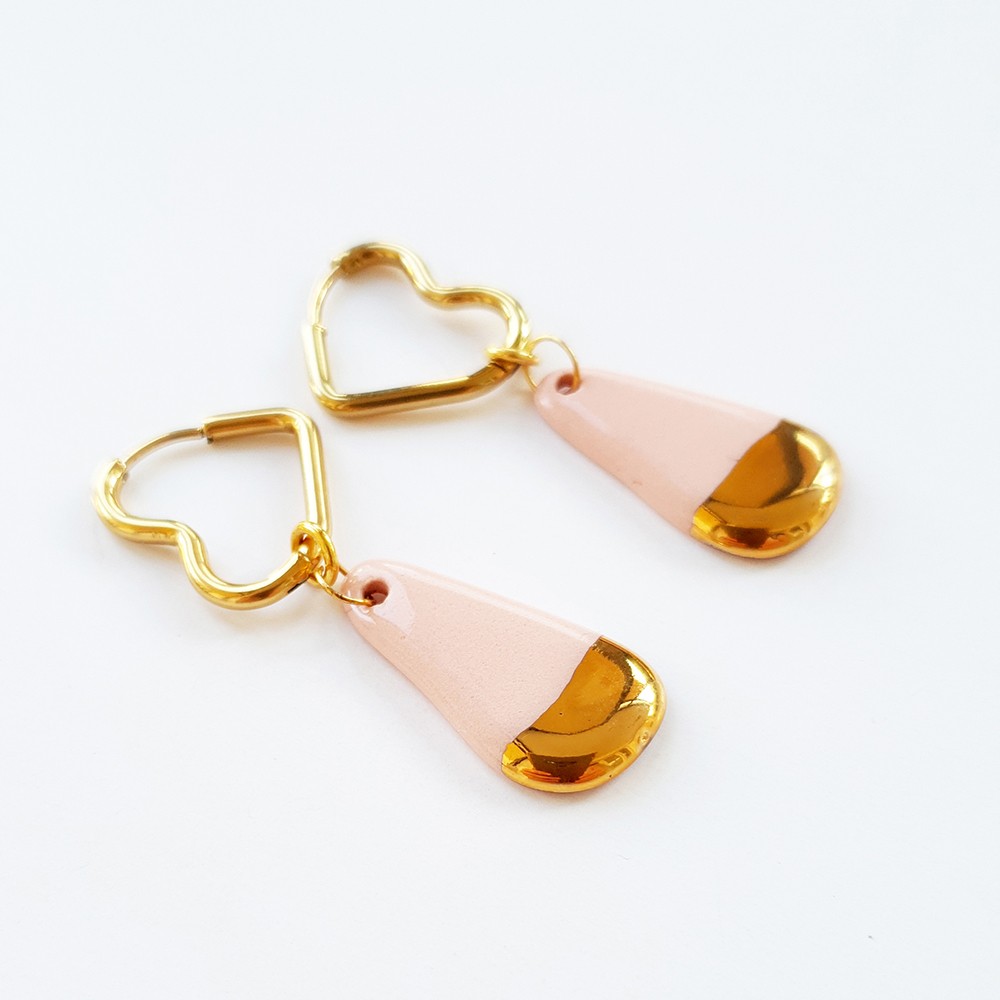 min12 Pink Heart Earrings