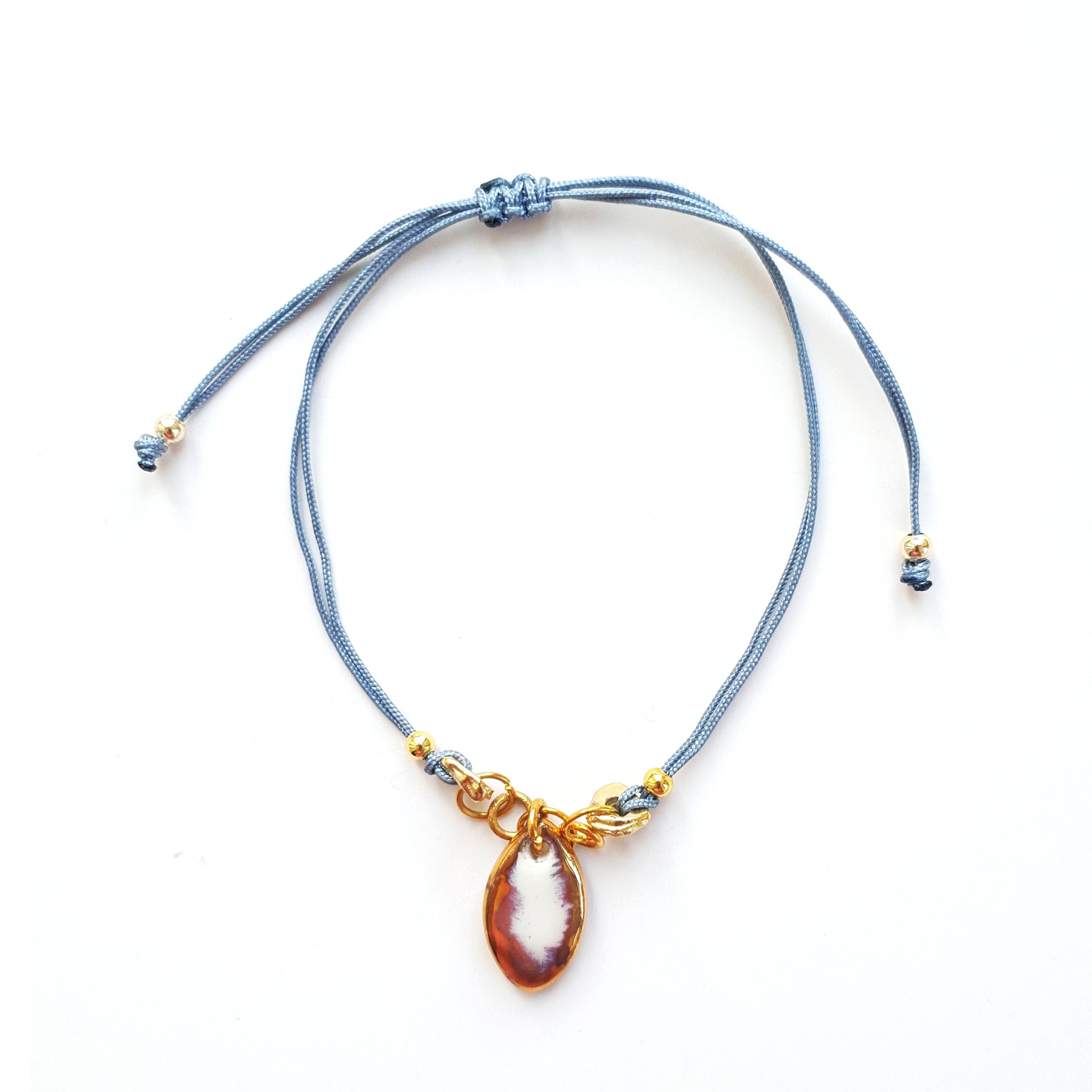 BİL03 Handmade Porcelain Cord Bracelet Steel Jewelry - Yesh Jewellery
