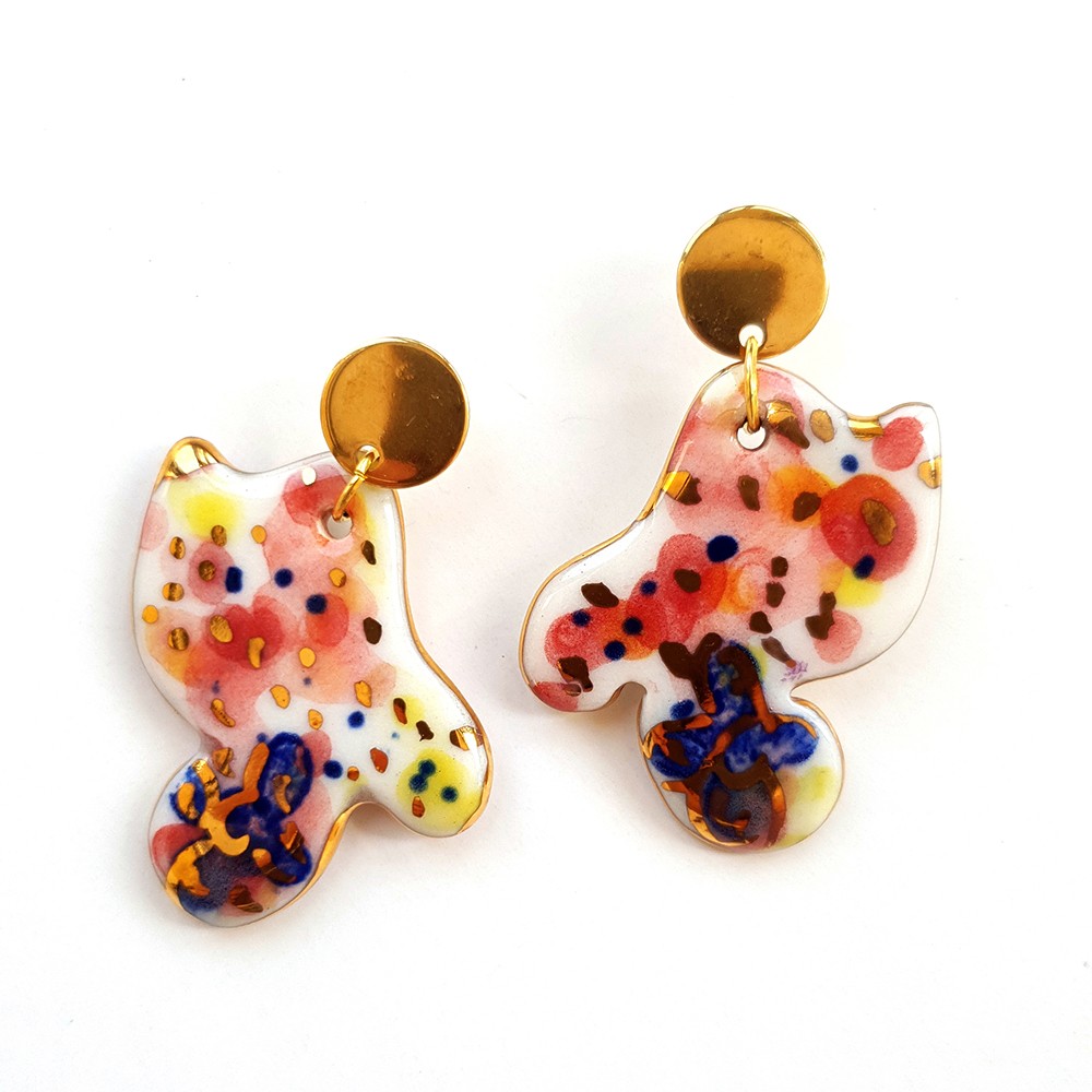 pol17 Amorphous Colorful Stud Earrings