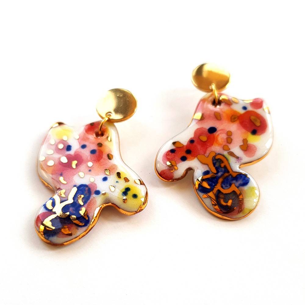 pol17 Amorphous Colorful Stud Earrings