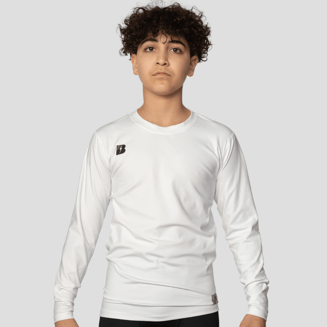 Çocuk  Performans Compression Beyaz Uzun Kollu Üst