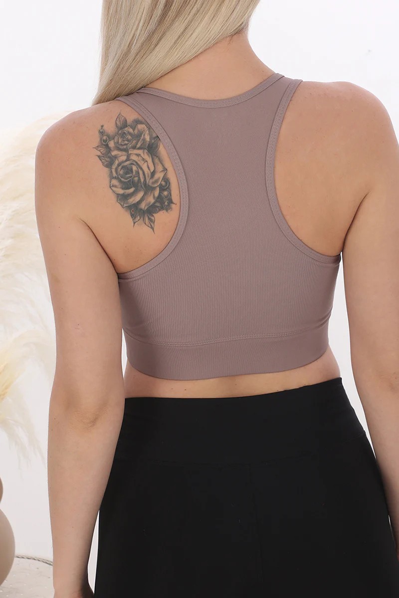 Çıkarılabilir Pedli Günlük Spor Crop Sütyen
