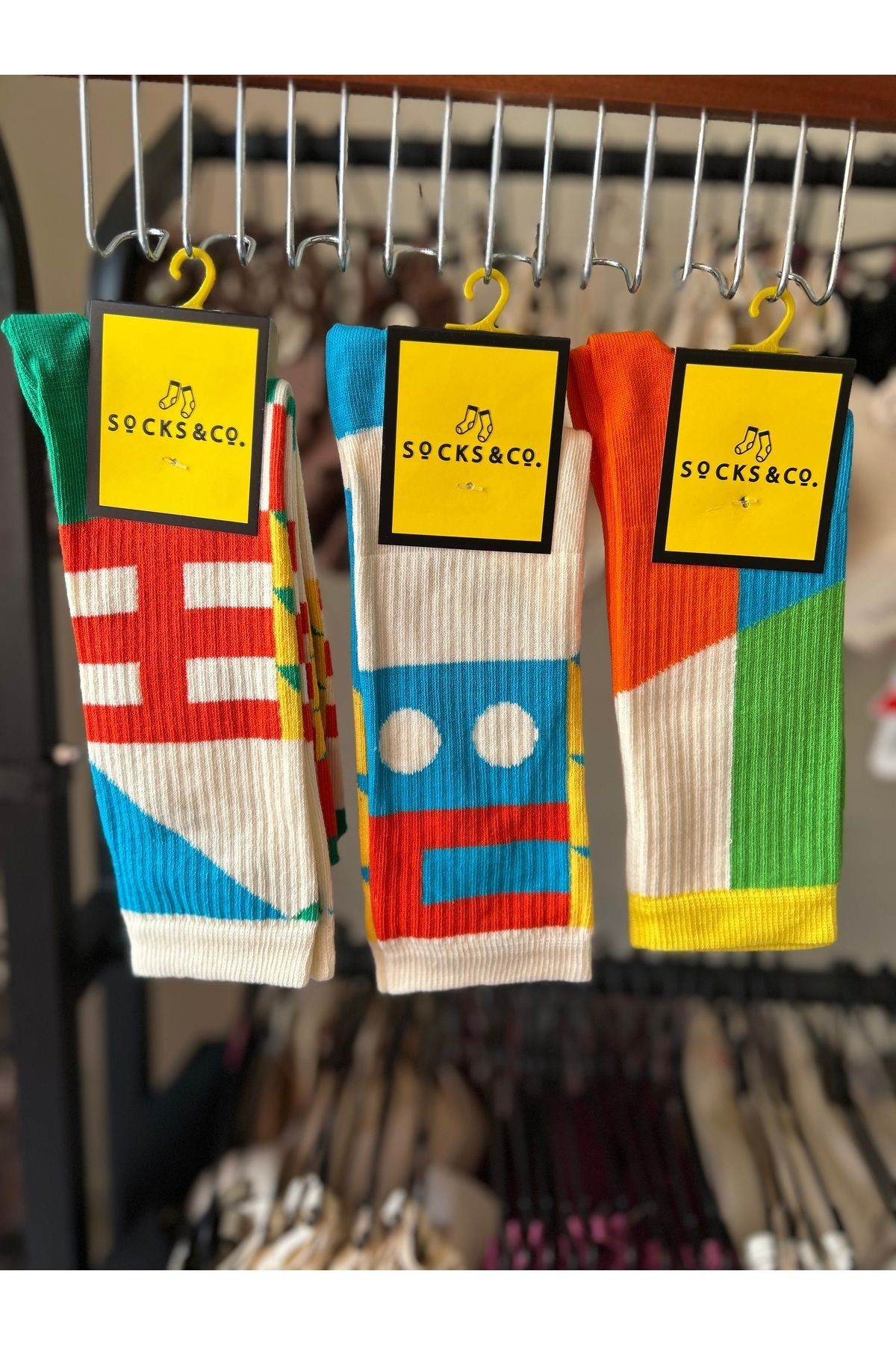 Unisex Pamuklu Uzun Soket Çorap 3'lü Paket - açık turuncu