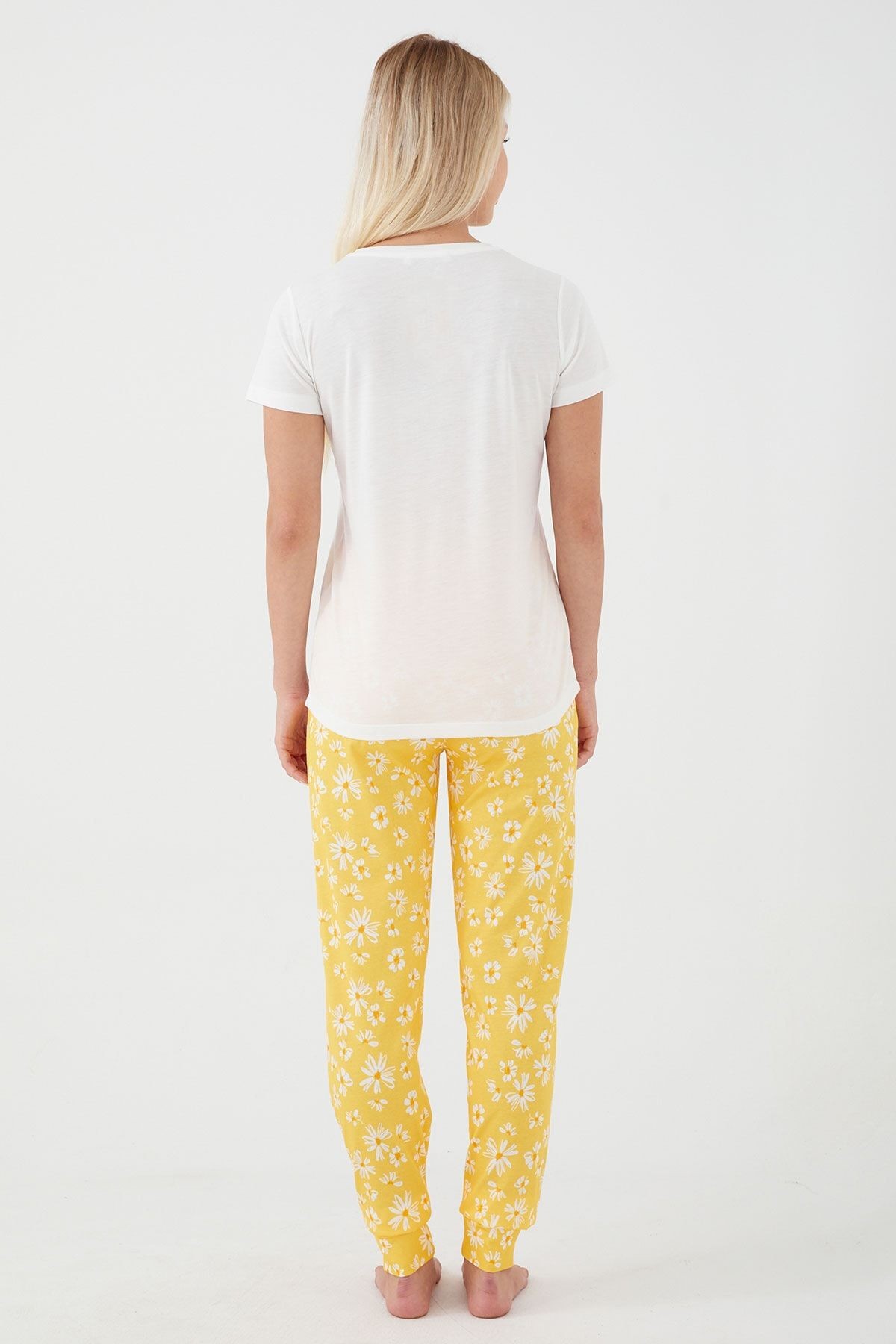 Back To Nature Krem Kadın Kısa Kol Pijama Takım