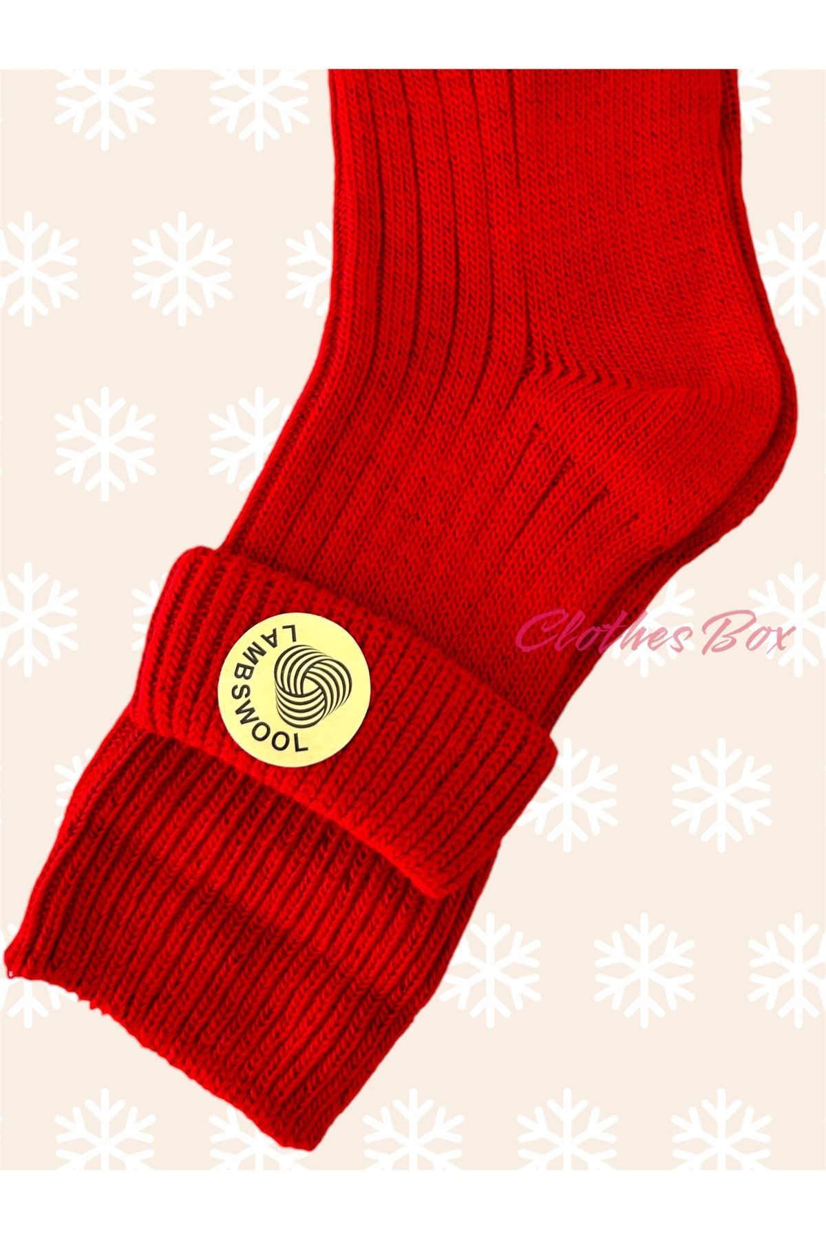 Unisex Kıvrık Lambswool Yün Bot Çorabı 12'li Paket