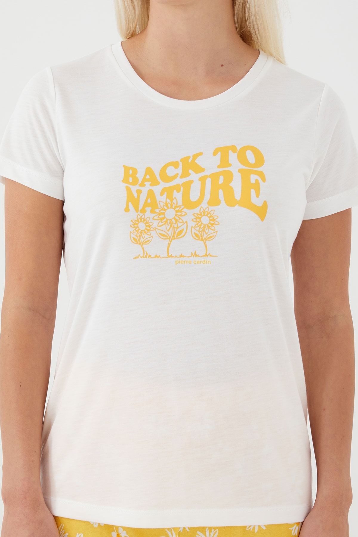 Back To Nature Krem Kadın Kısa Kol Pijama Takım