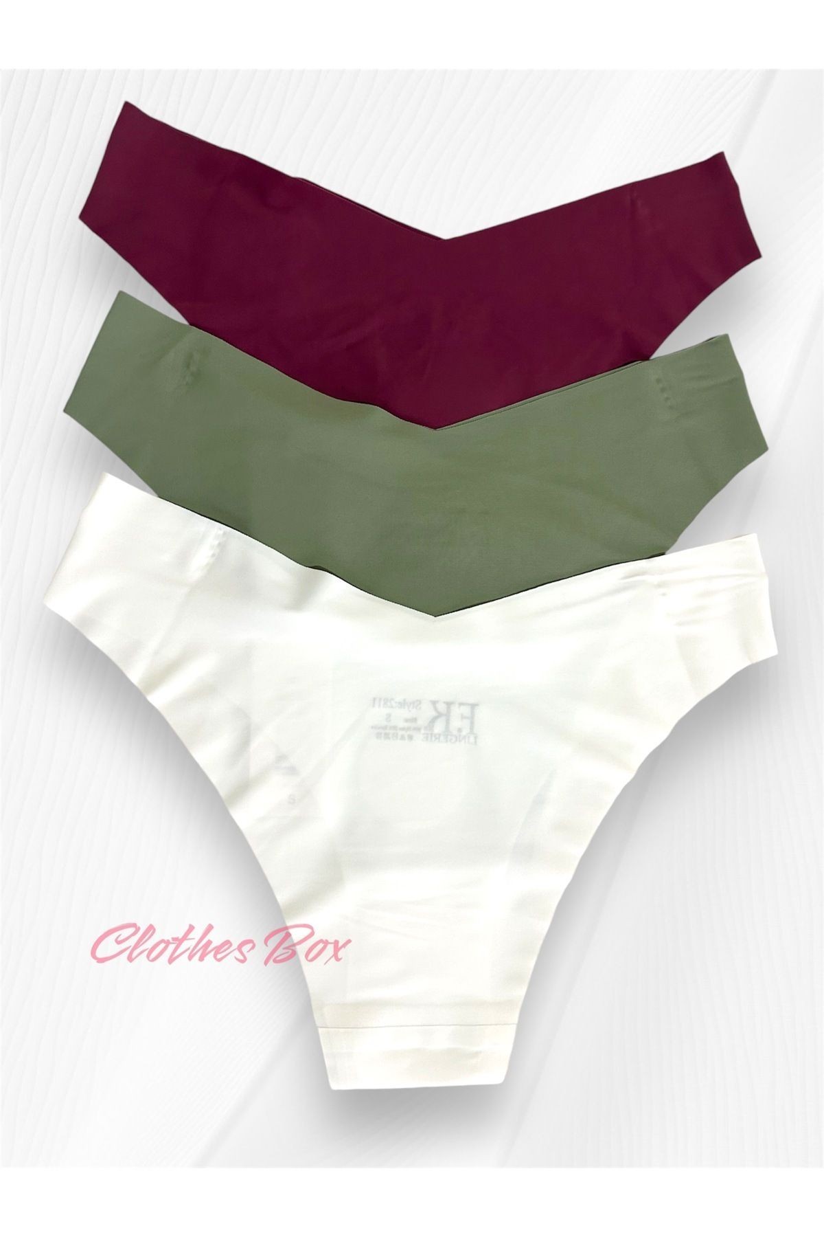 Lazer Kesim Dikişsiz Iz Bırakmayan Kadın Bikini Külot 3'lü Paket (MÜRDÜM-EKRU-SİYAH)