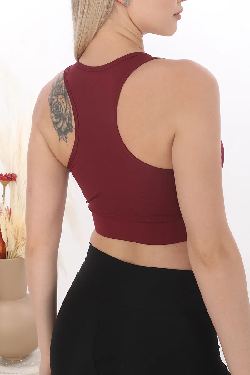 Çıkarılabilir Pedli Günlük Spor Crop Sütyen