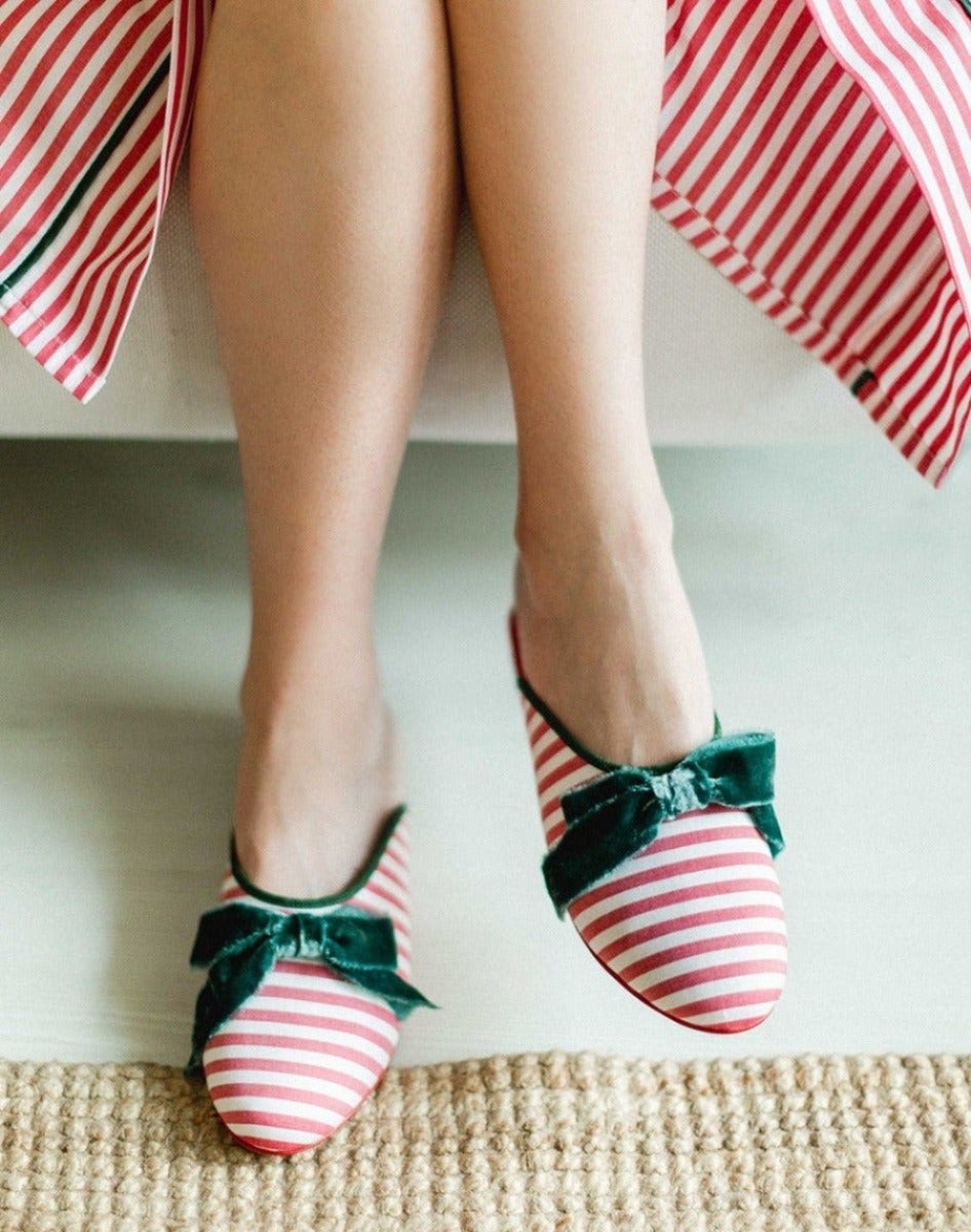 Tie and Keep & Yanes Red Striped Indoor Slippers