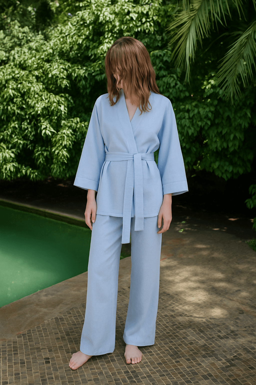 Cara Keten Kimono Takım