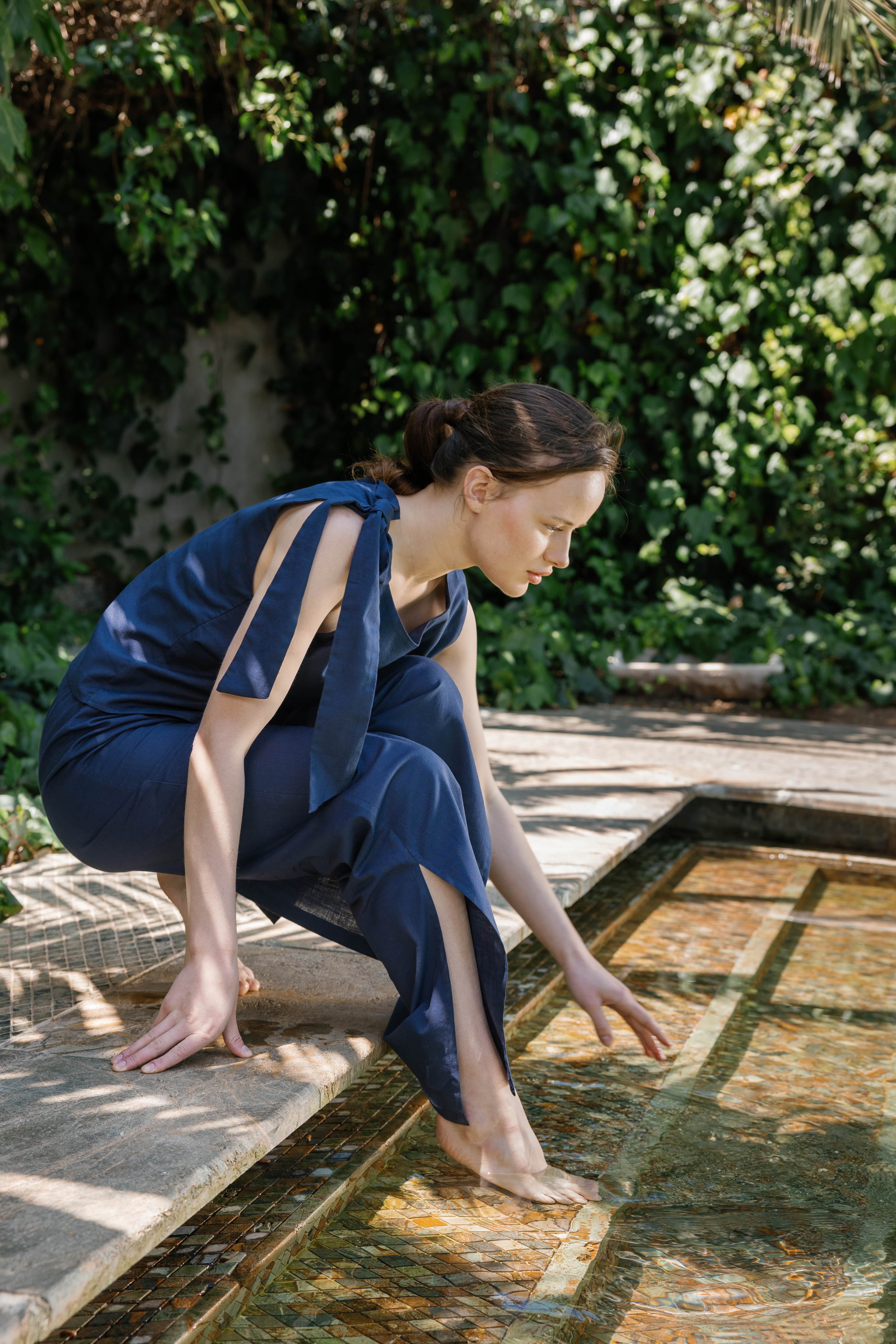 Kelly Keten Bluz Pantolon Takım