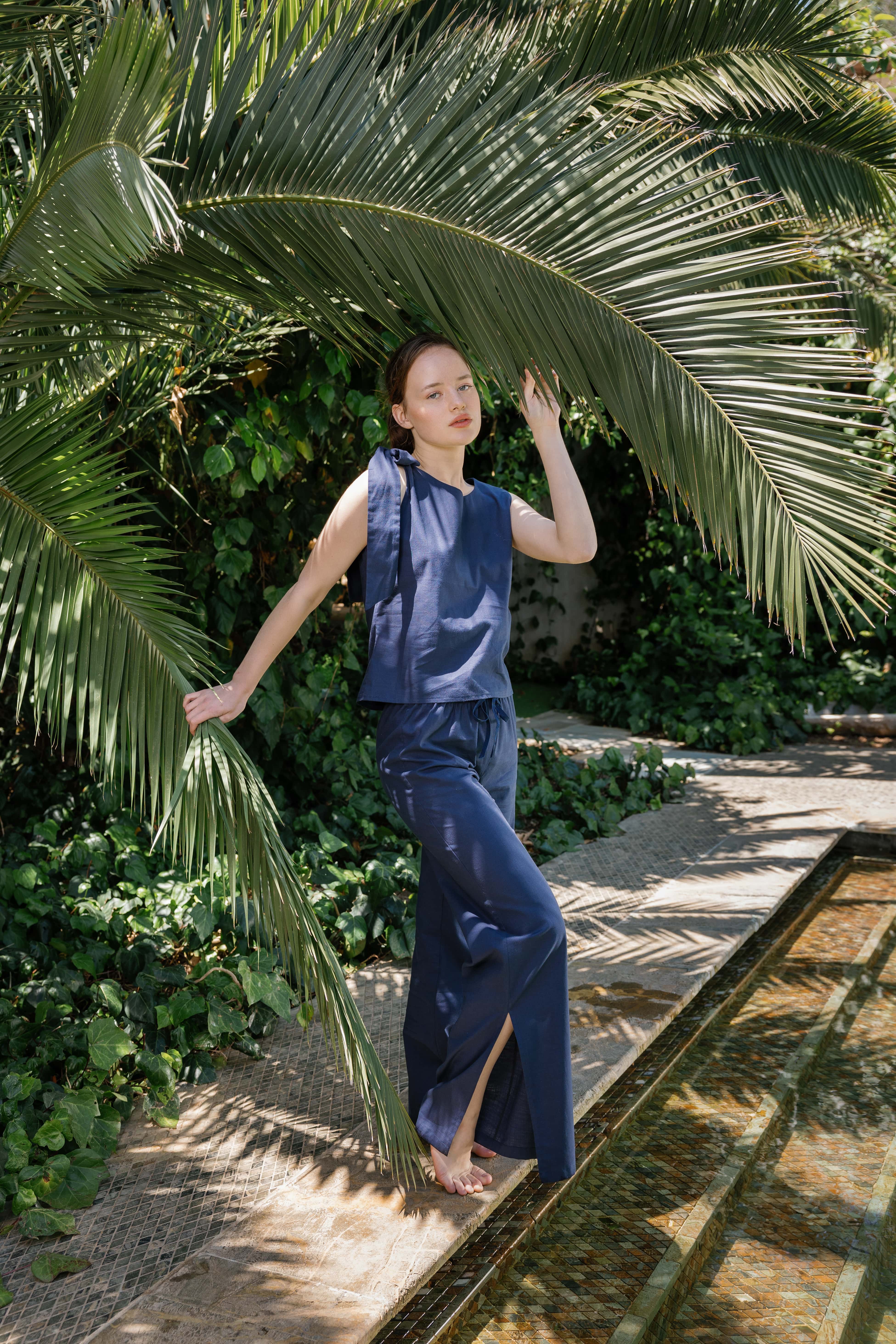 Kelly Keten Bluz Pantolon Takım