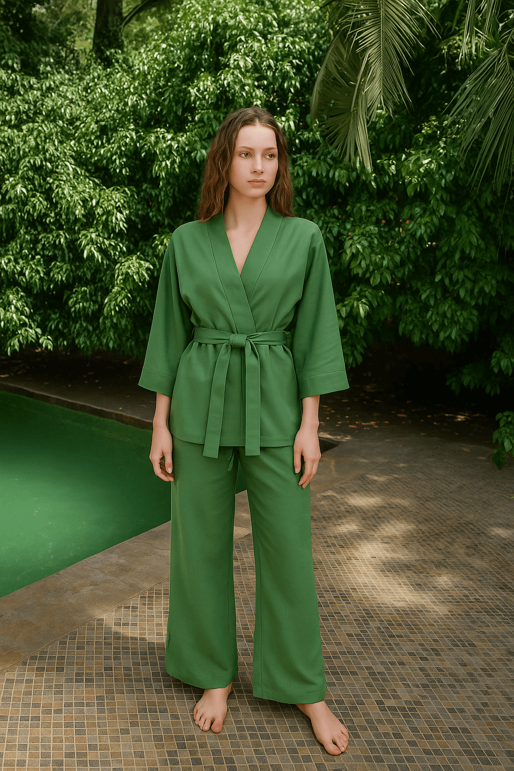 Bella Keten Kimono Takım