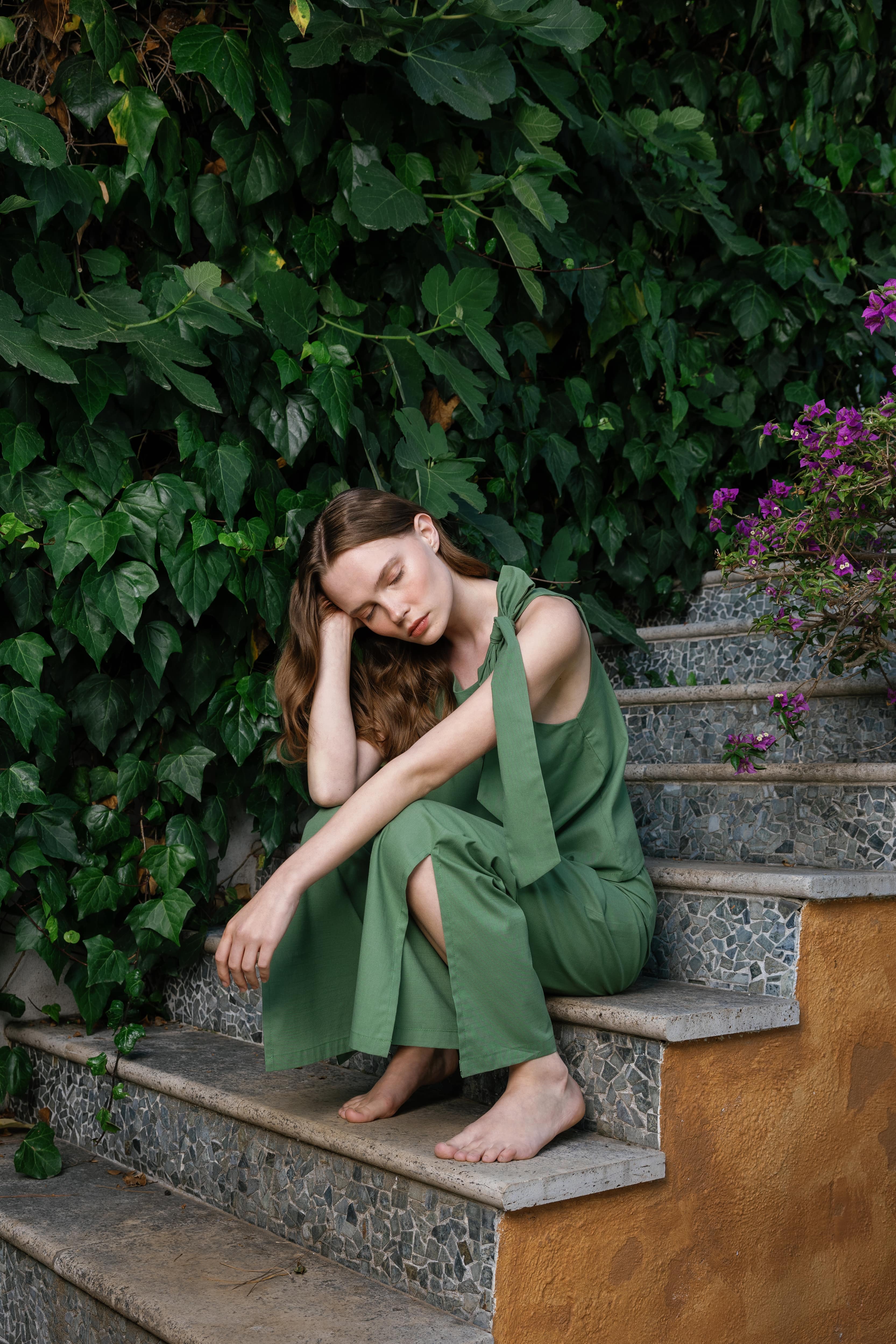 Bella Keten Bluz Pantolon Takım