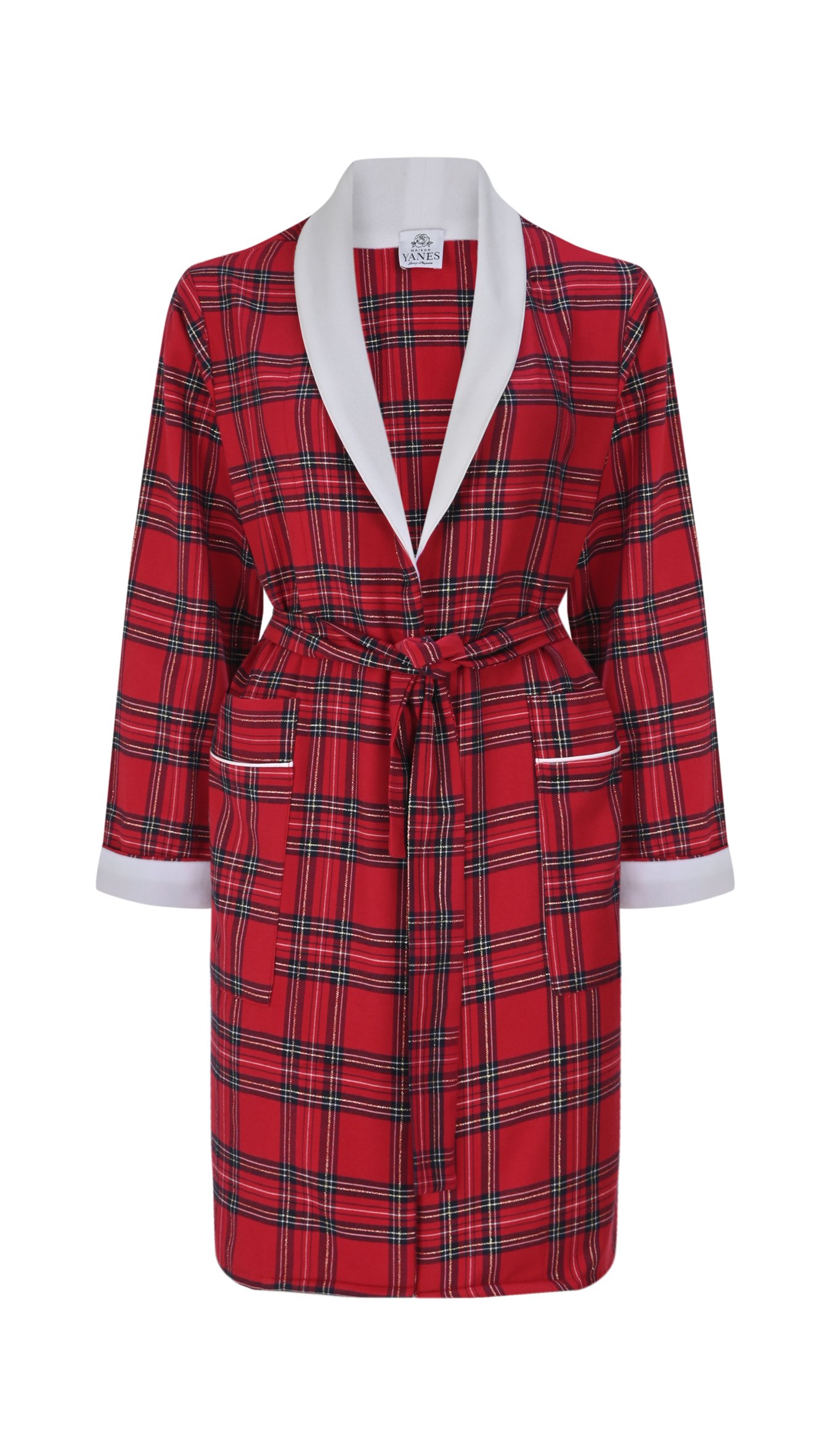 Scottish woman red dressing gown