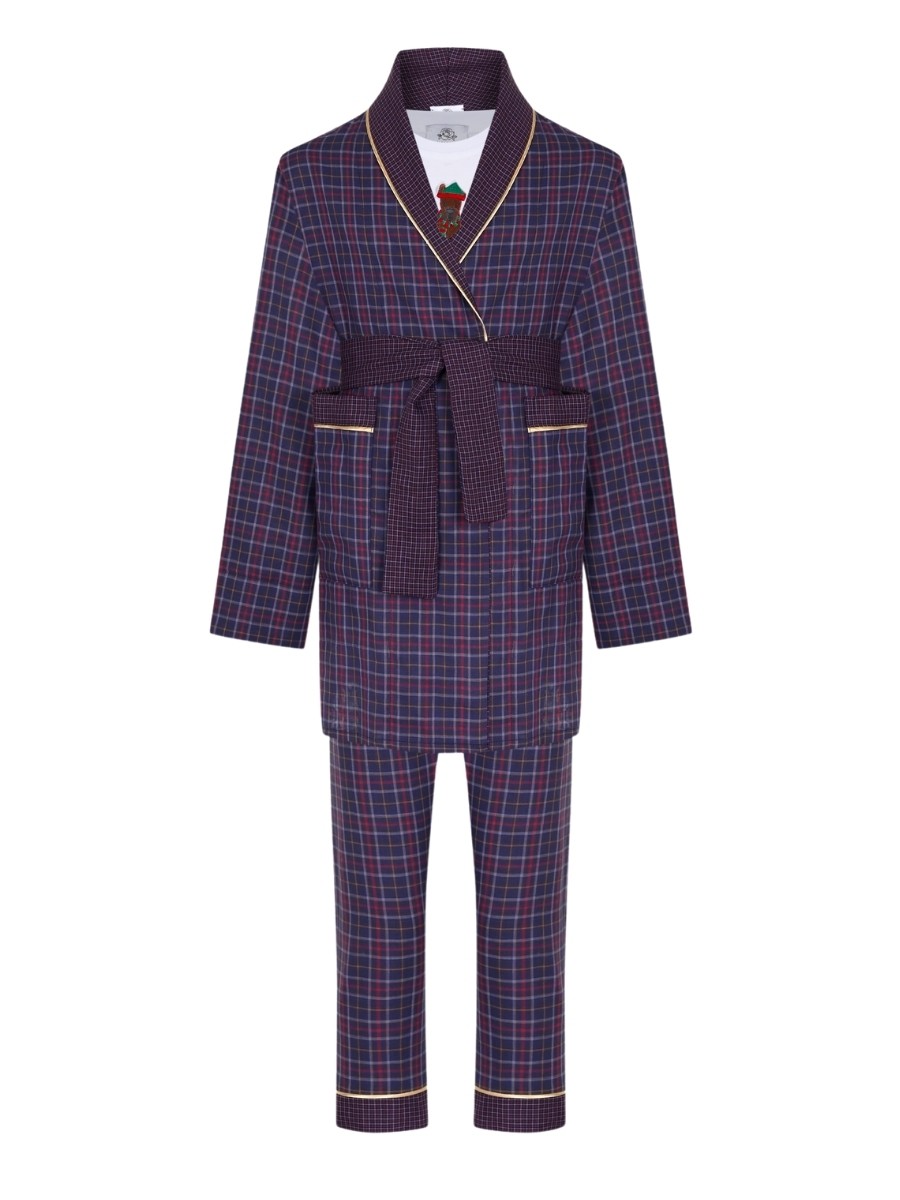 Tartan Children's  T-shirt Pajama Set and Robe