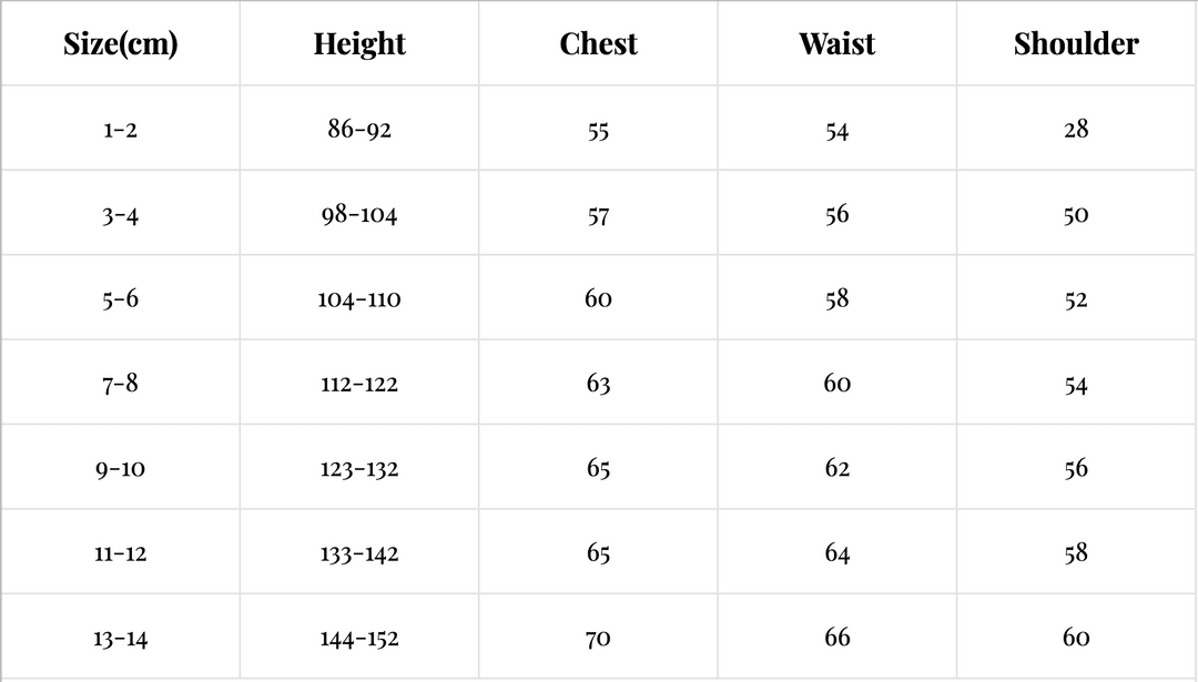 Women Size Chart