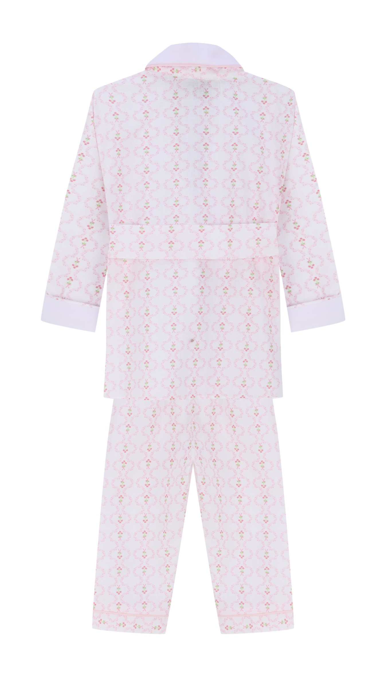 Peony Embroidered T-shirt Pajama and Robe Set