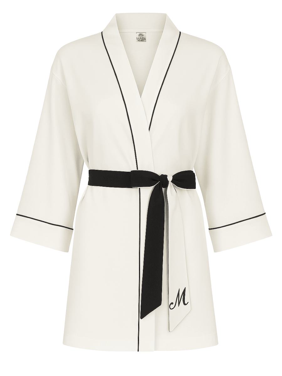 "Mom & Bride to be" Collection Navy Blue Bias Kimono