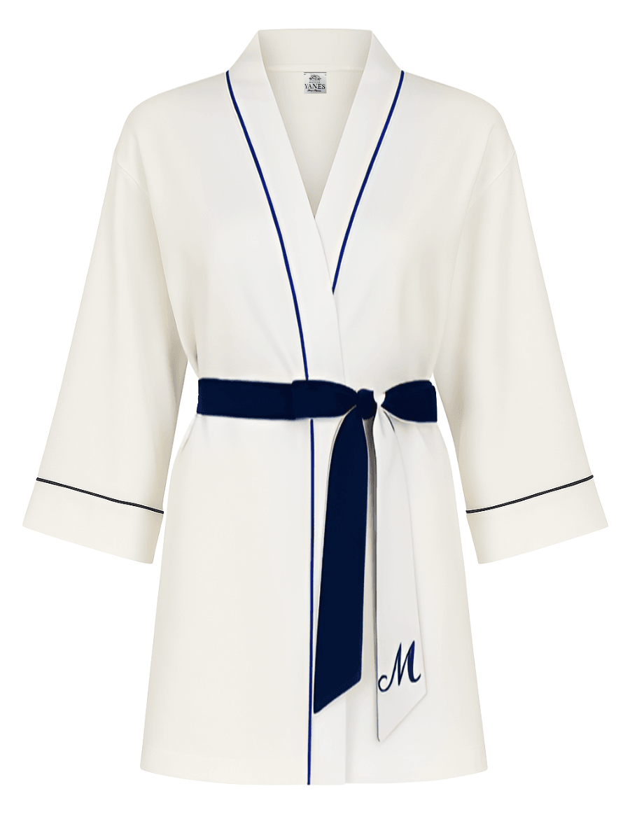 "Mom & Bride to be" Collection Navy Blue Bias Kimono