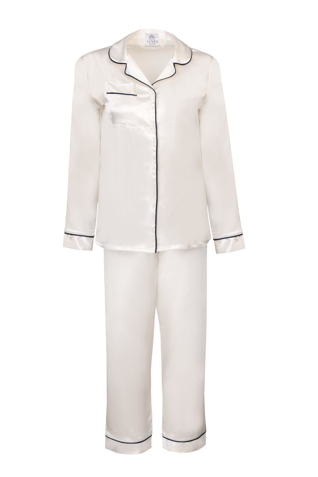 "Mom & Bride to be" Koleksiyonu Beyaz Saten kadın pijama takımı