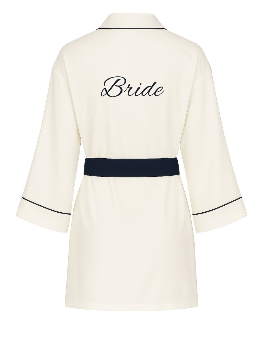 "Mom & Bride to be" Collection Navy Blue Bias Kimono
