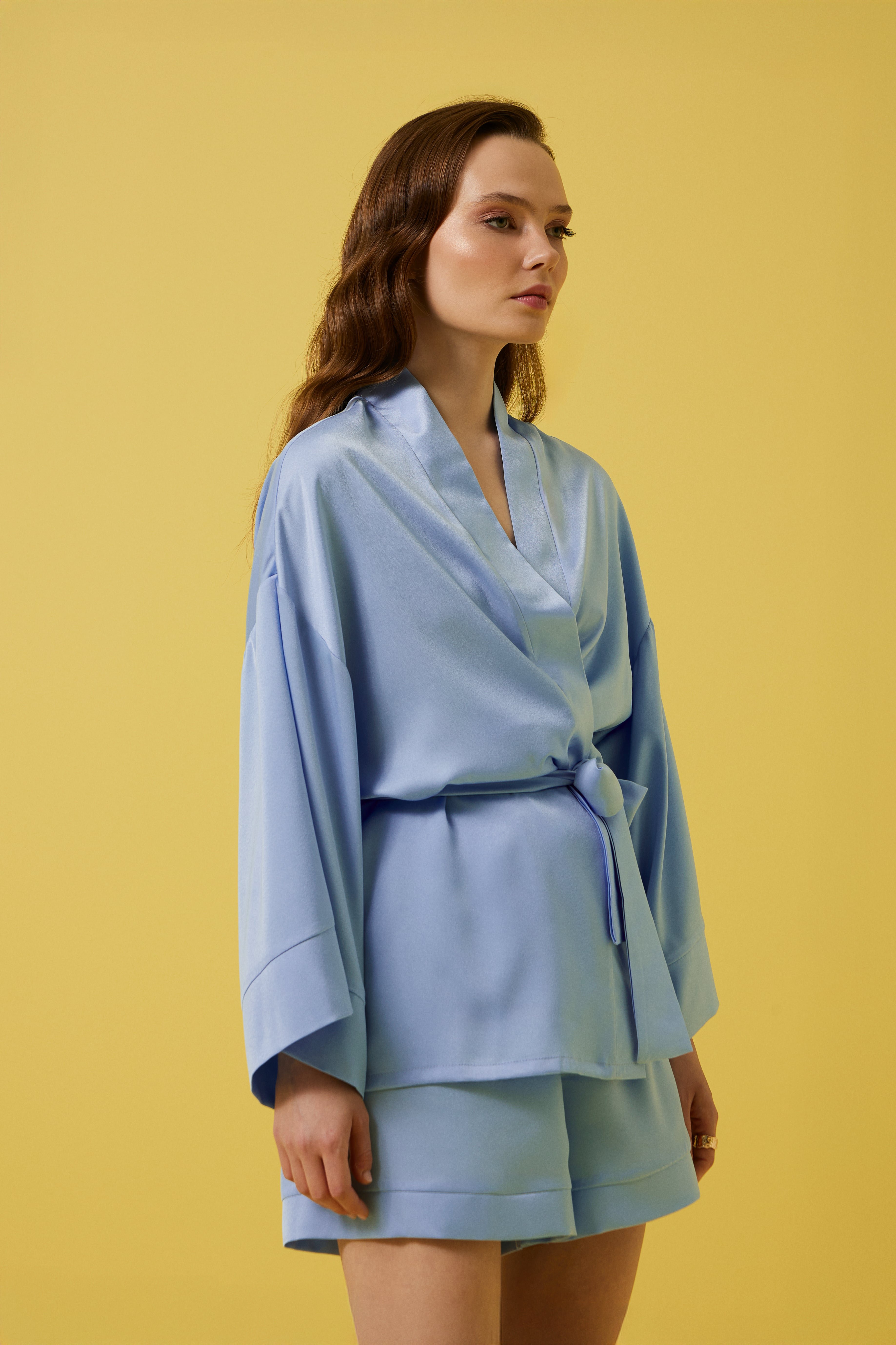 Baby Blue Kısa  Kimono