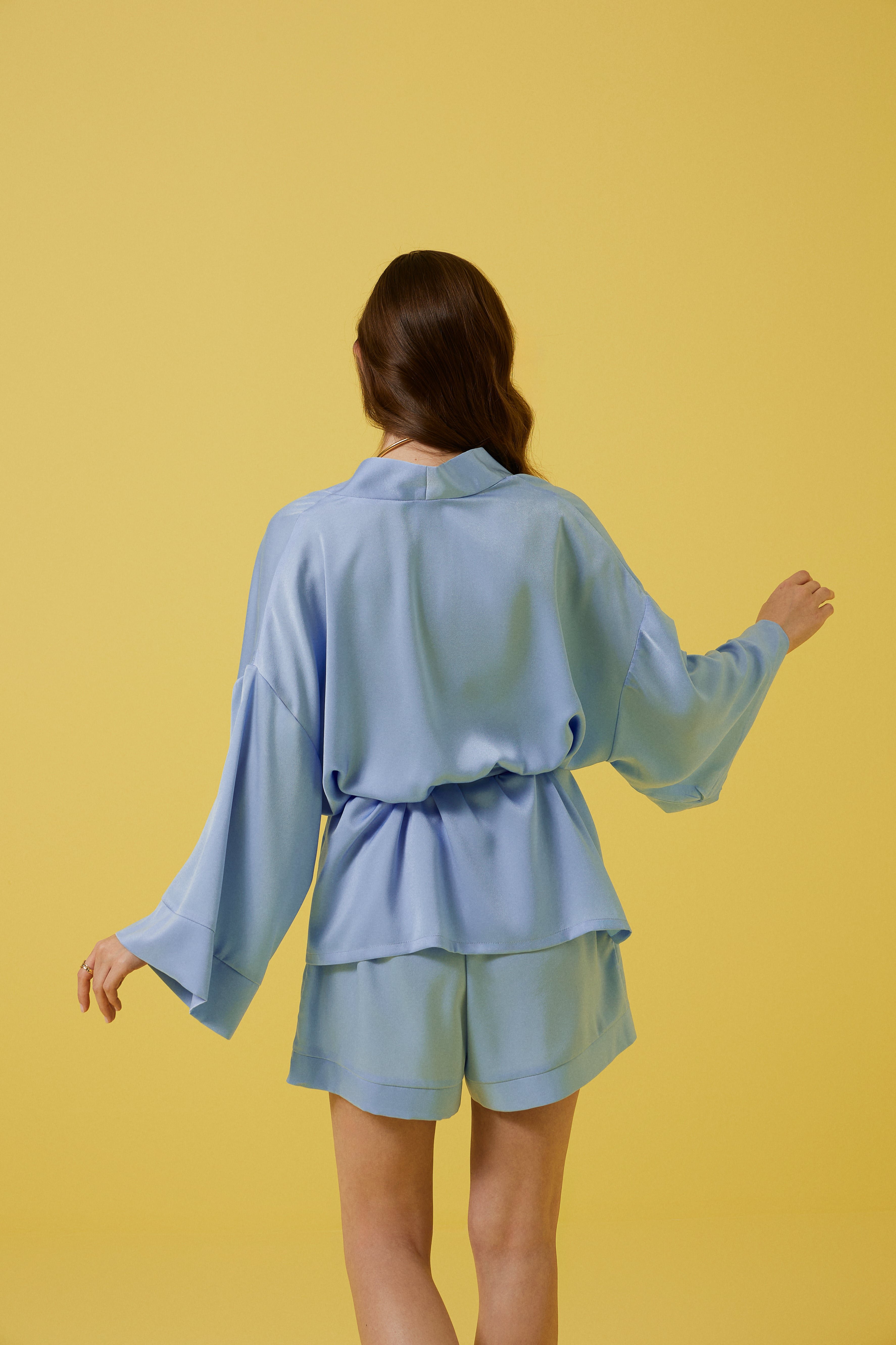 Baby Blue Kısa  Kimono