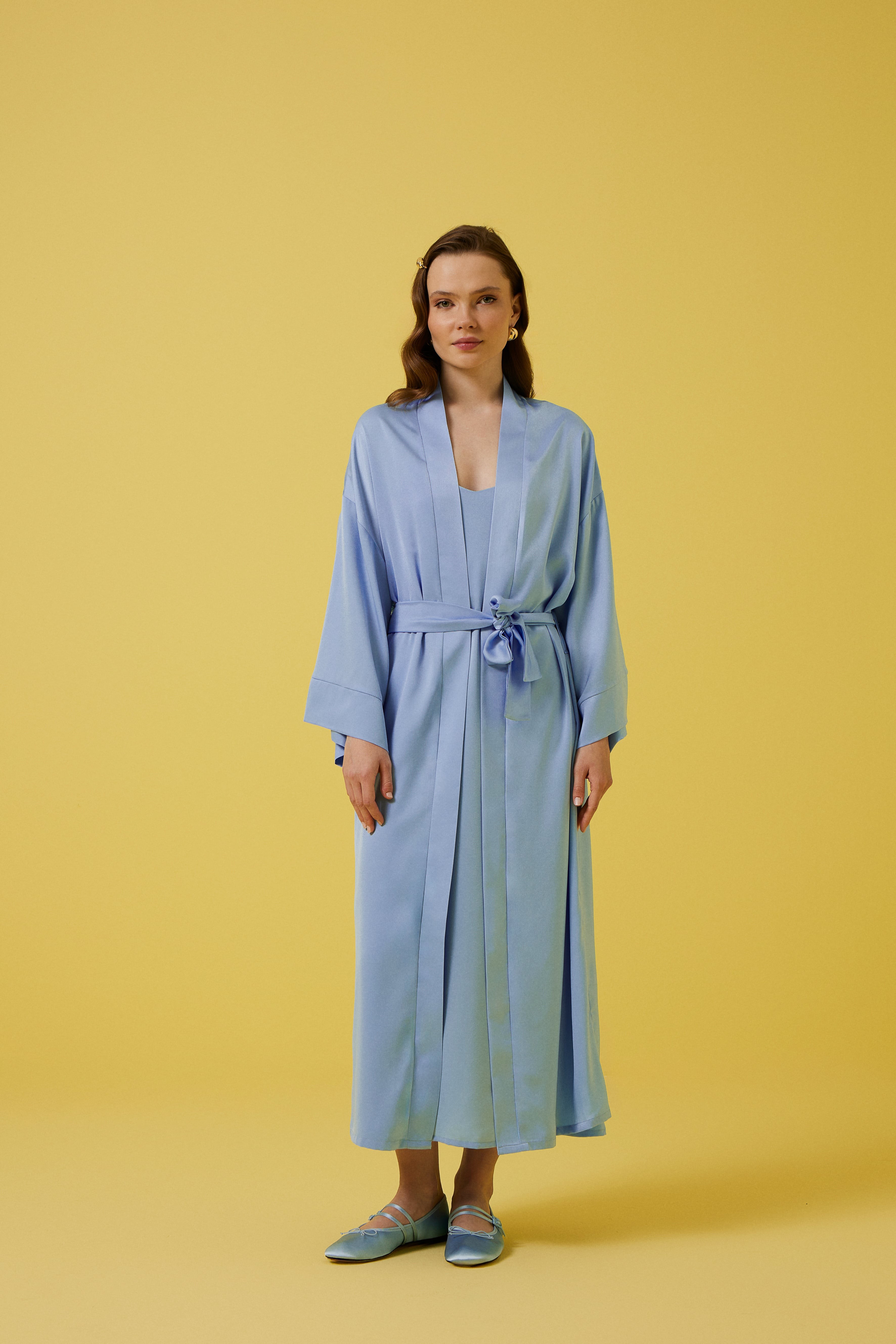 Baby Blue Uzun Kimono