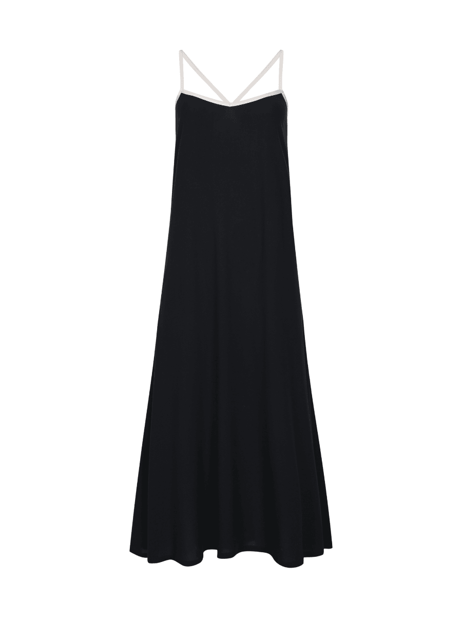 Maritsa X Yanes Siyah Midi Elbise