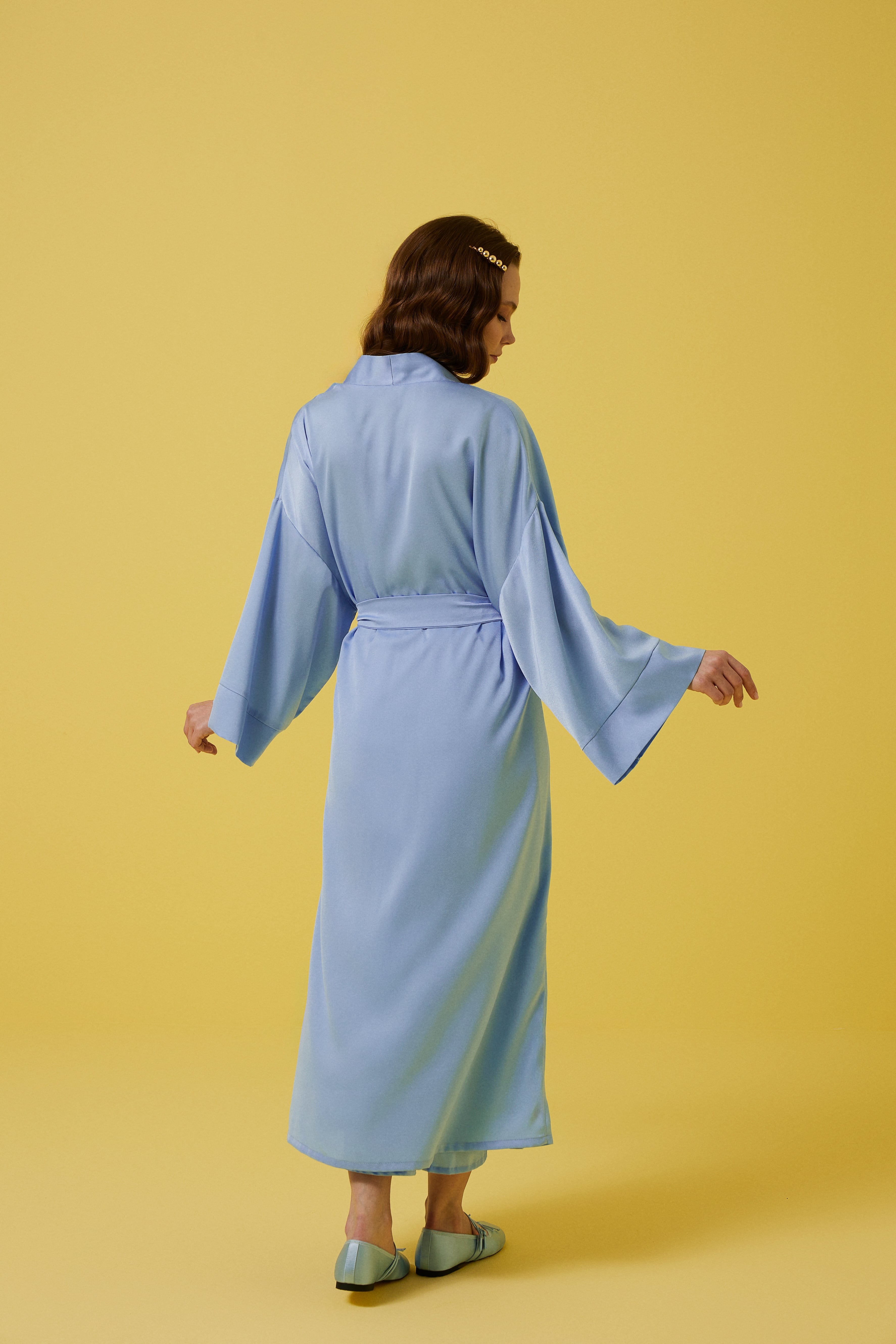 Baby Blue Uzun Kimono