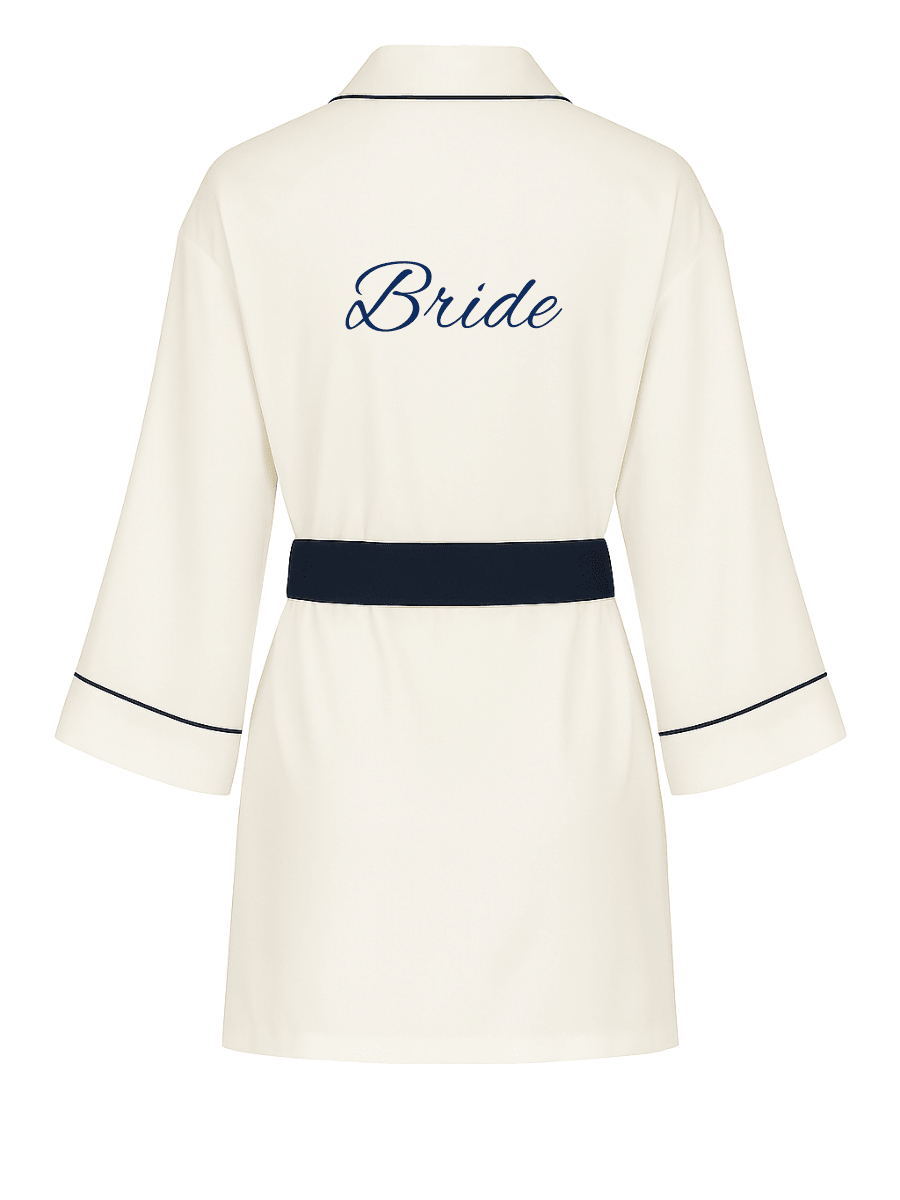 "Mom & Bride to be" Collection Navy Blue Bias Kimono