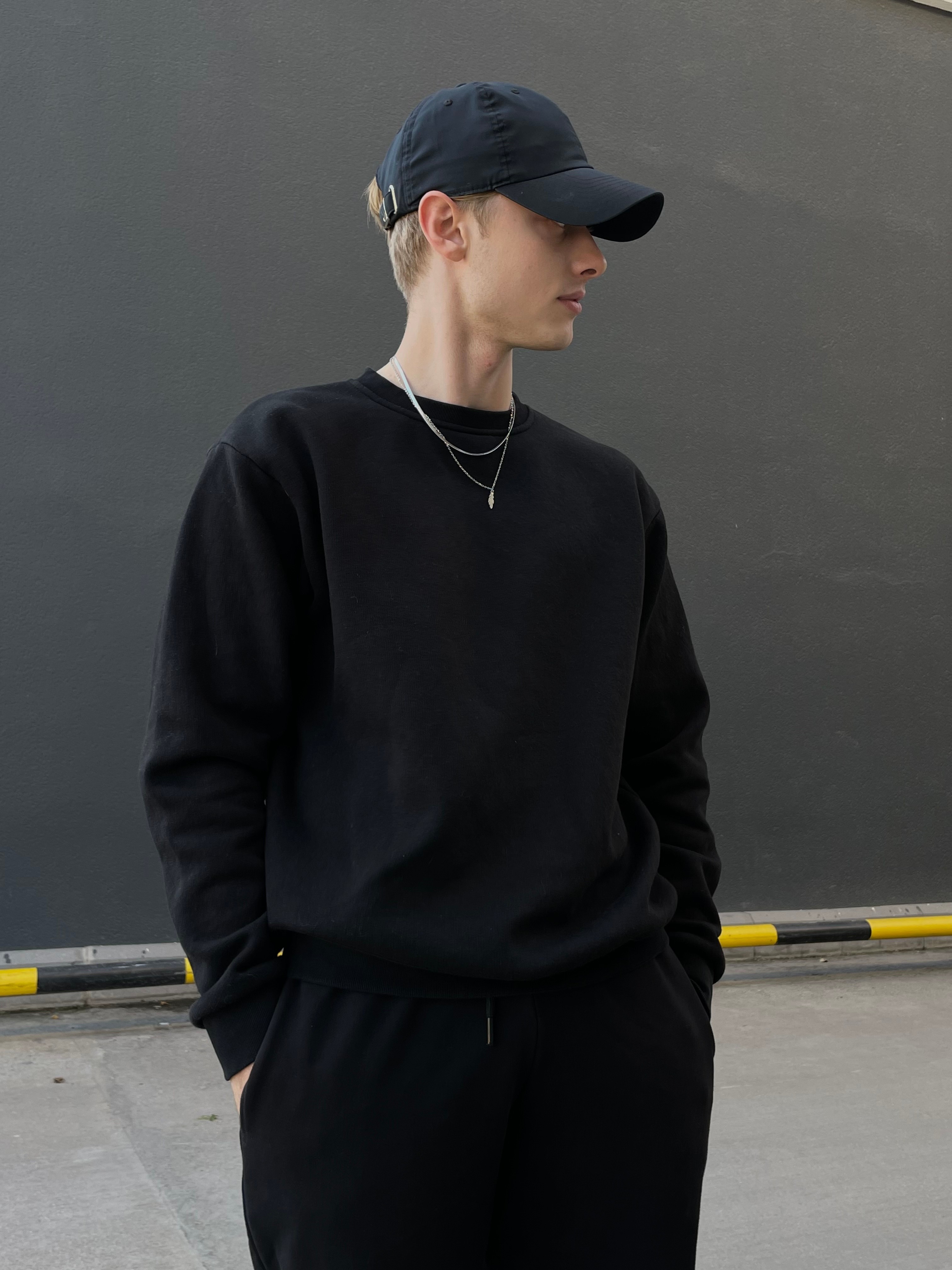 Black Basic Oversize Sweatshirt 
