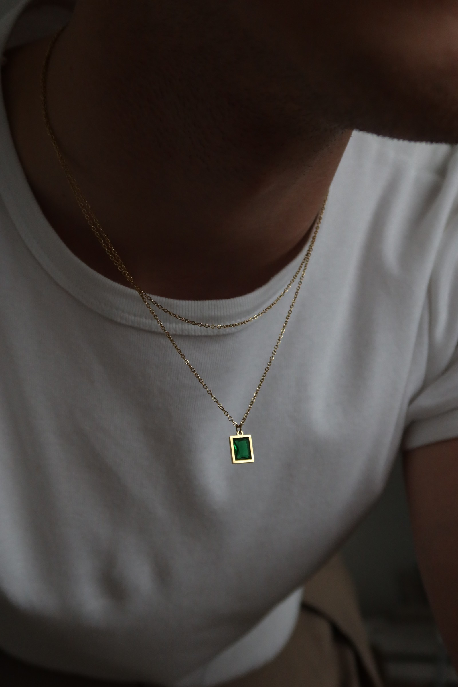 Emerald Frame Necklace