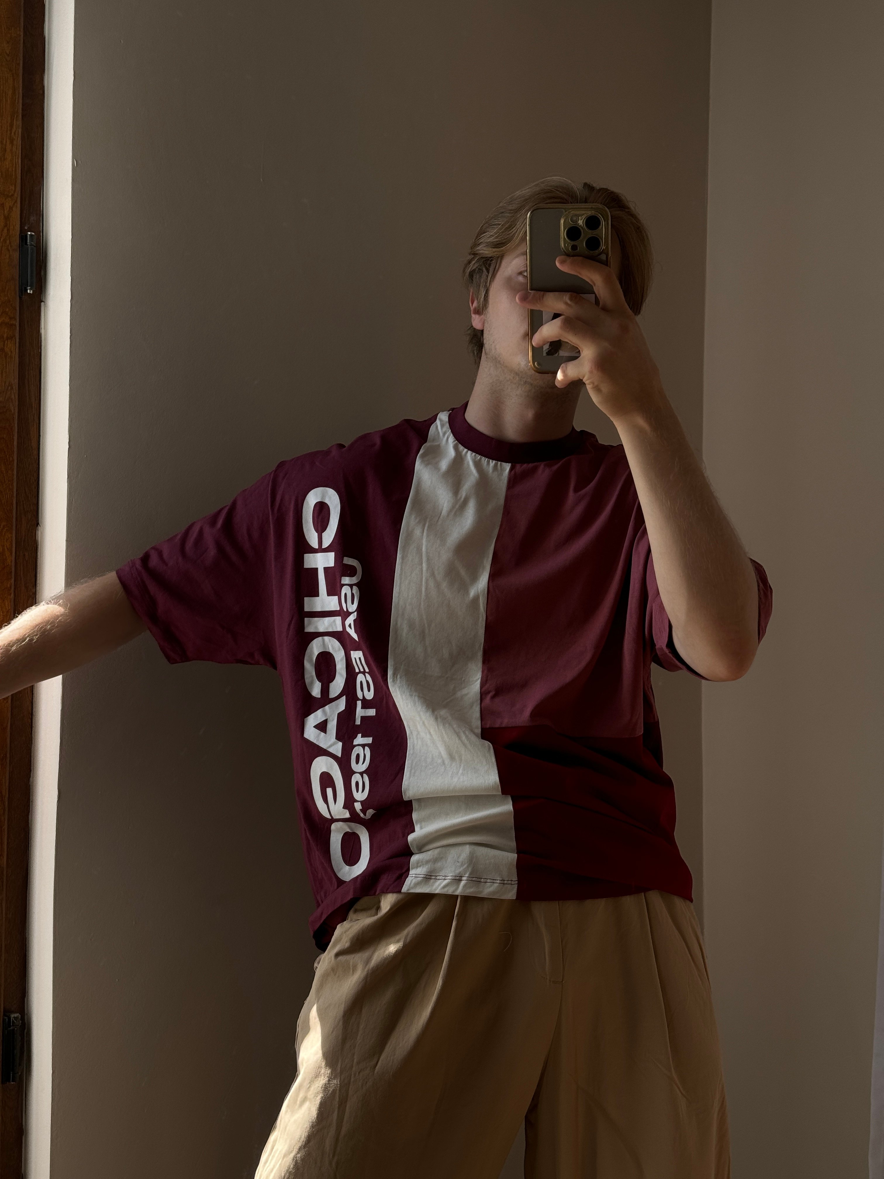 Claret Red Chicago Oversize Tshirt