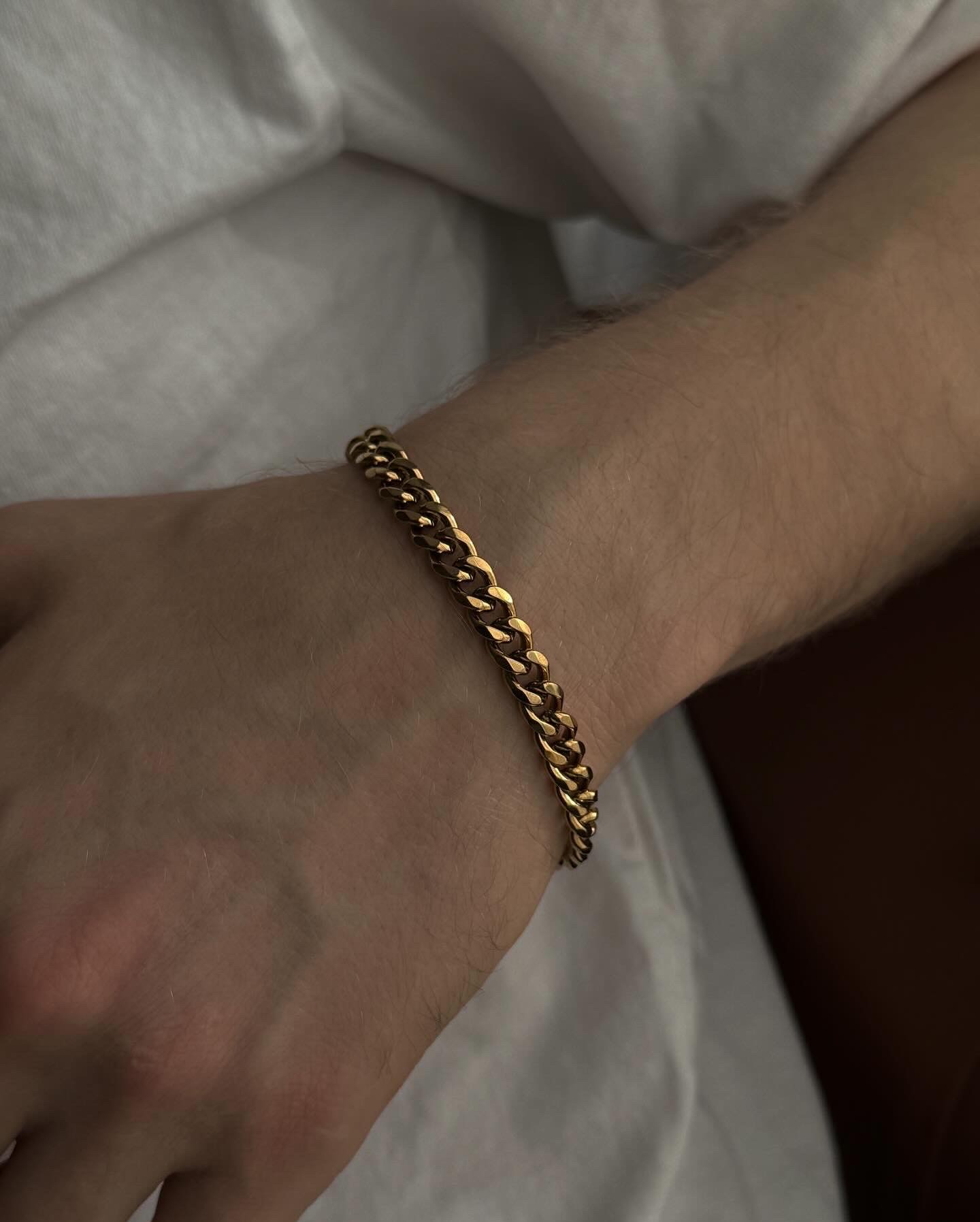 Gold Thick Chain Steel Bracelet 