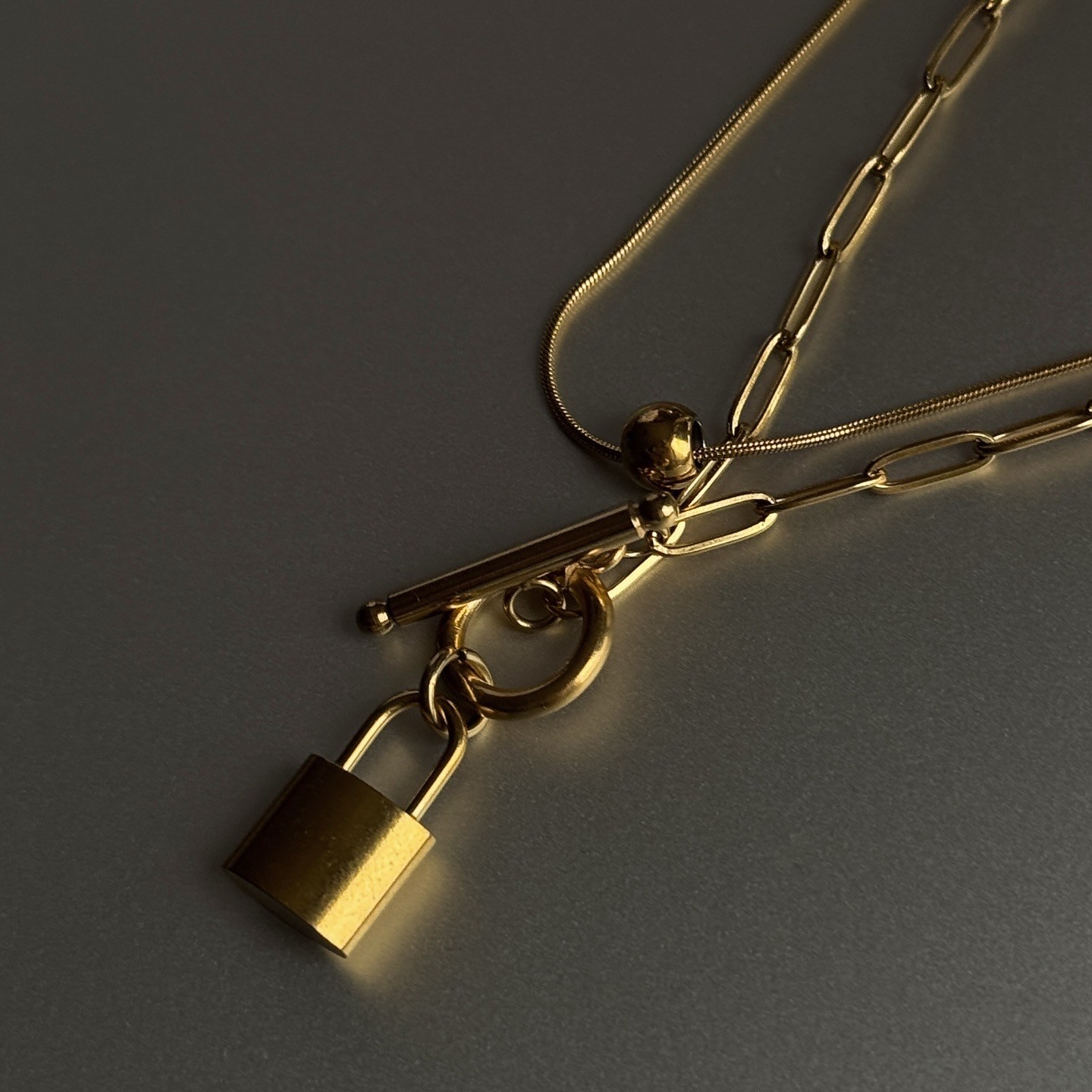 Gold Lock Necklace