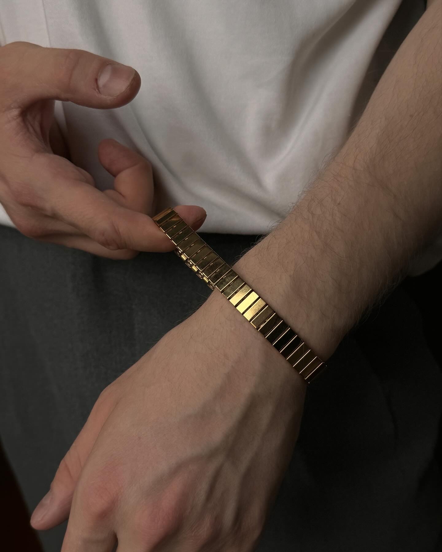 Gold Sett Steel Bracelet