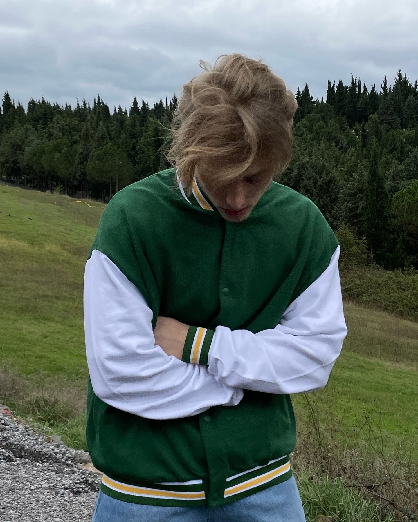 Green Oversize College Jacket