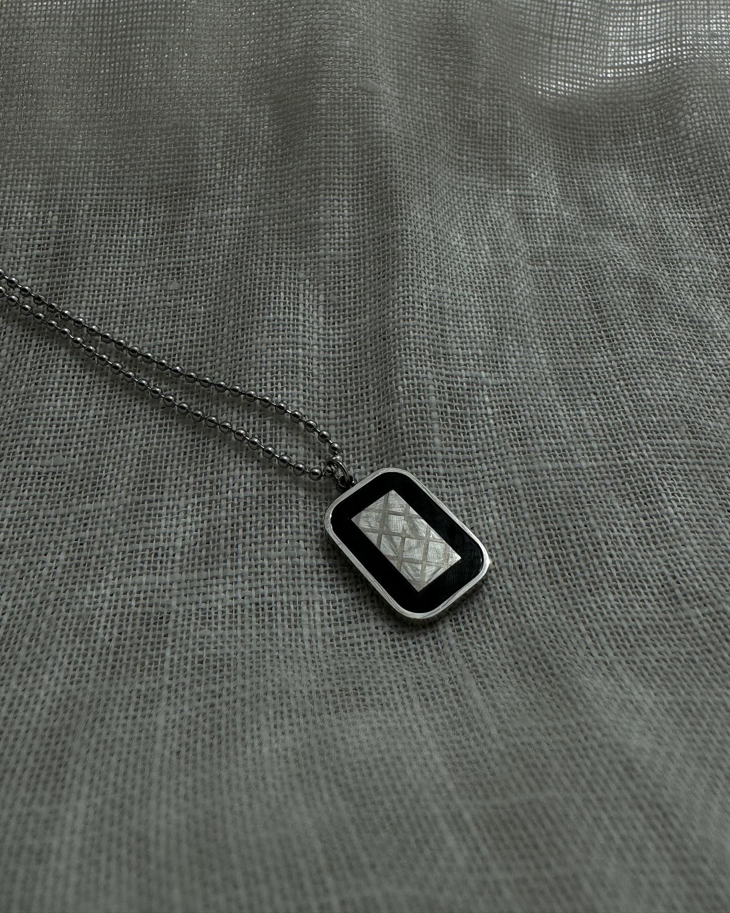 Black-Silver Square Necklace
