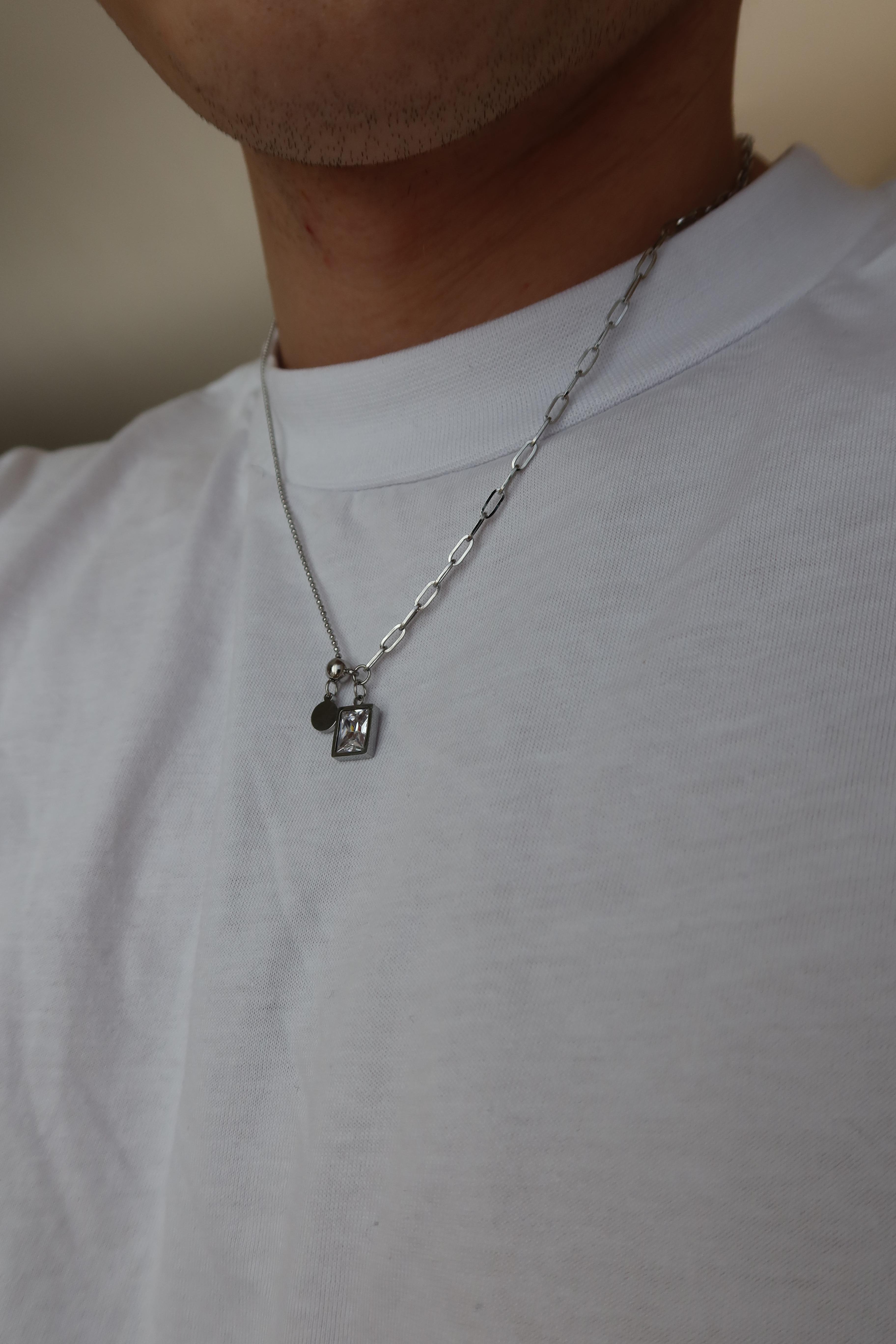 Silver Tiny Stone Necklace