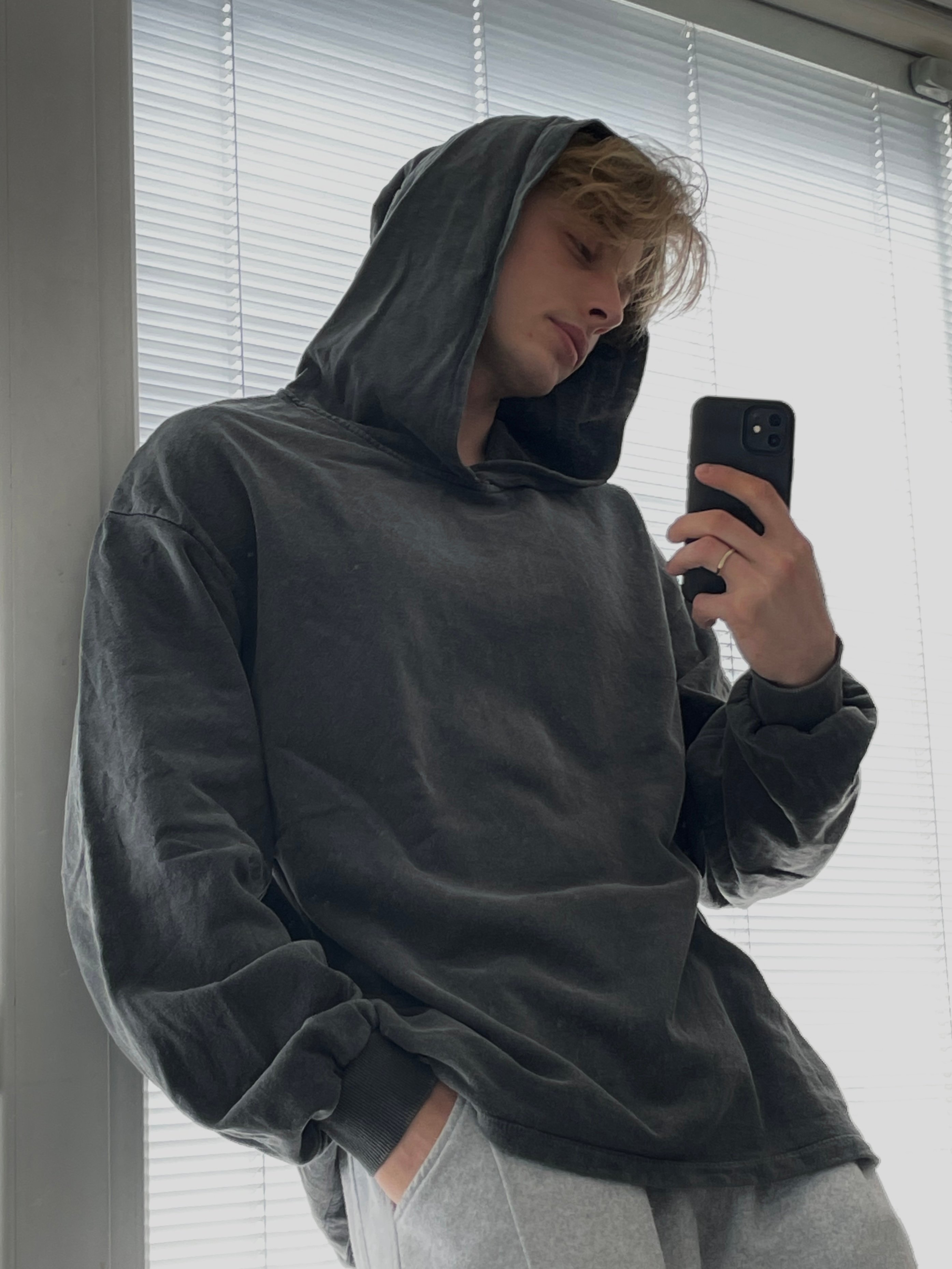 Antrasit Oversize Hoodie 