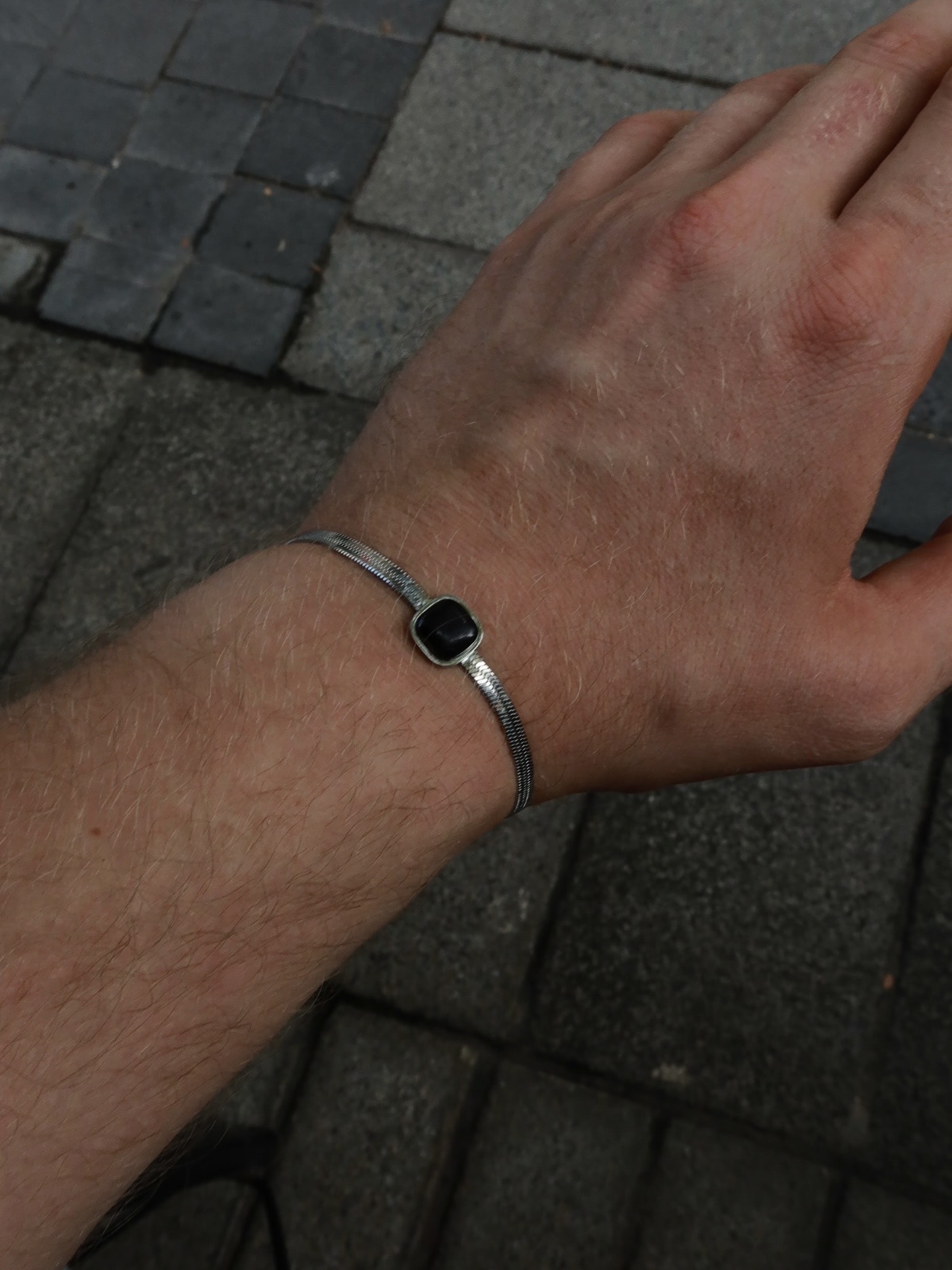 Square Black Stone Bracelet