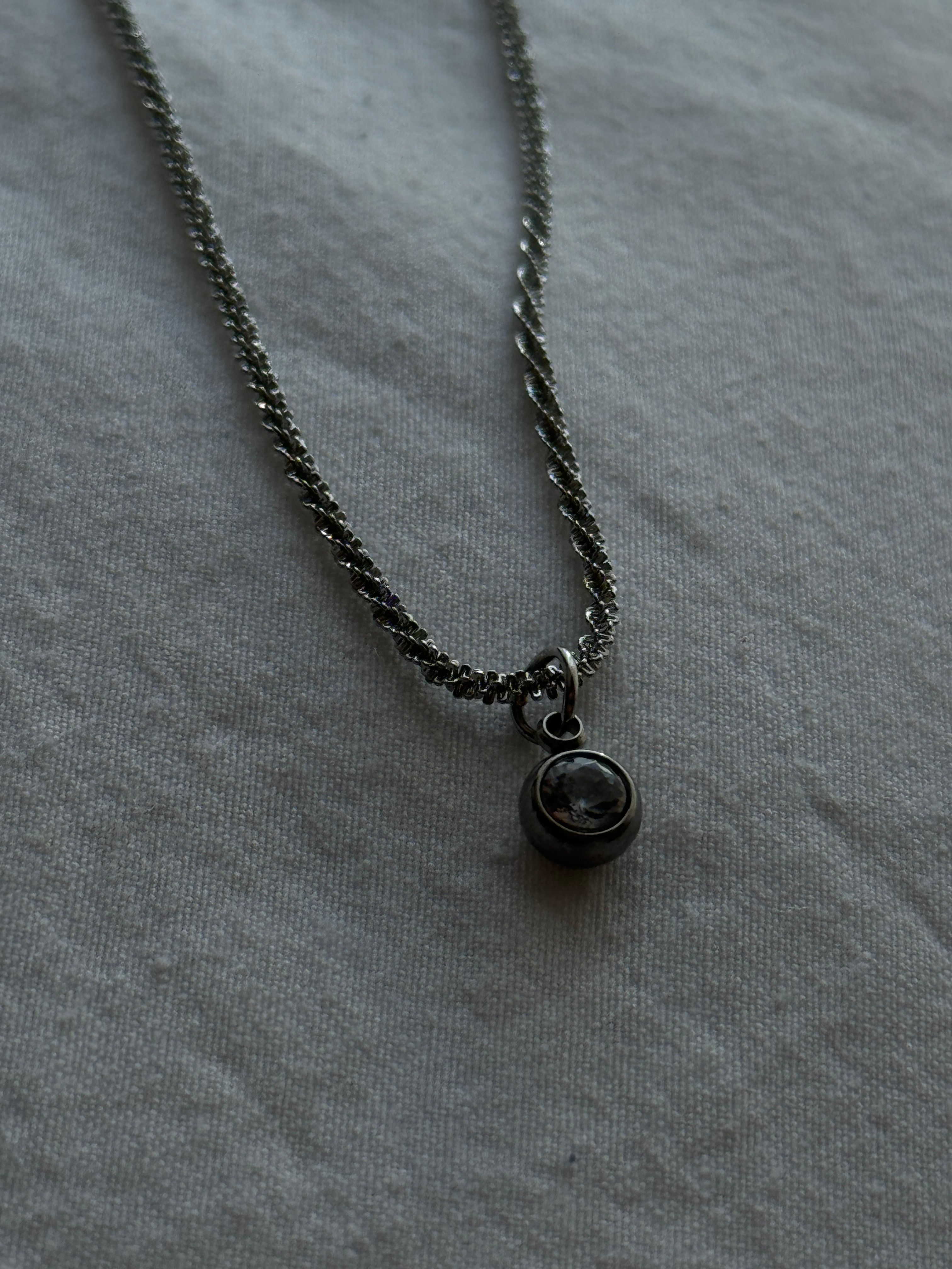 Tiny Round Stone Necklace