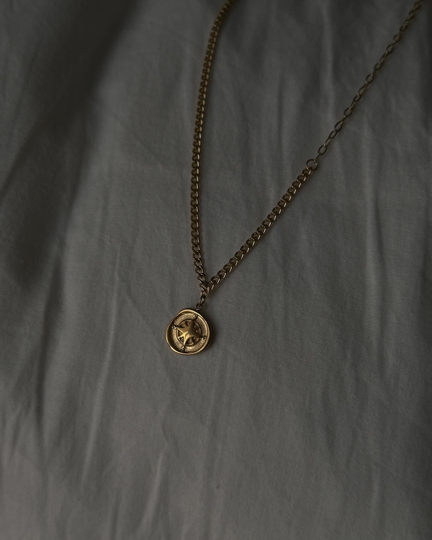 Gold Compass Necklace 