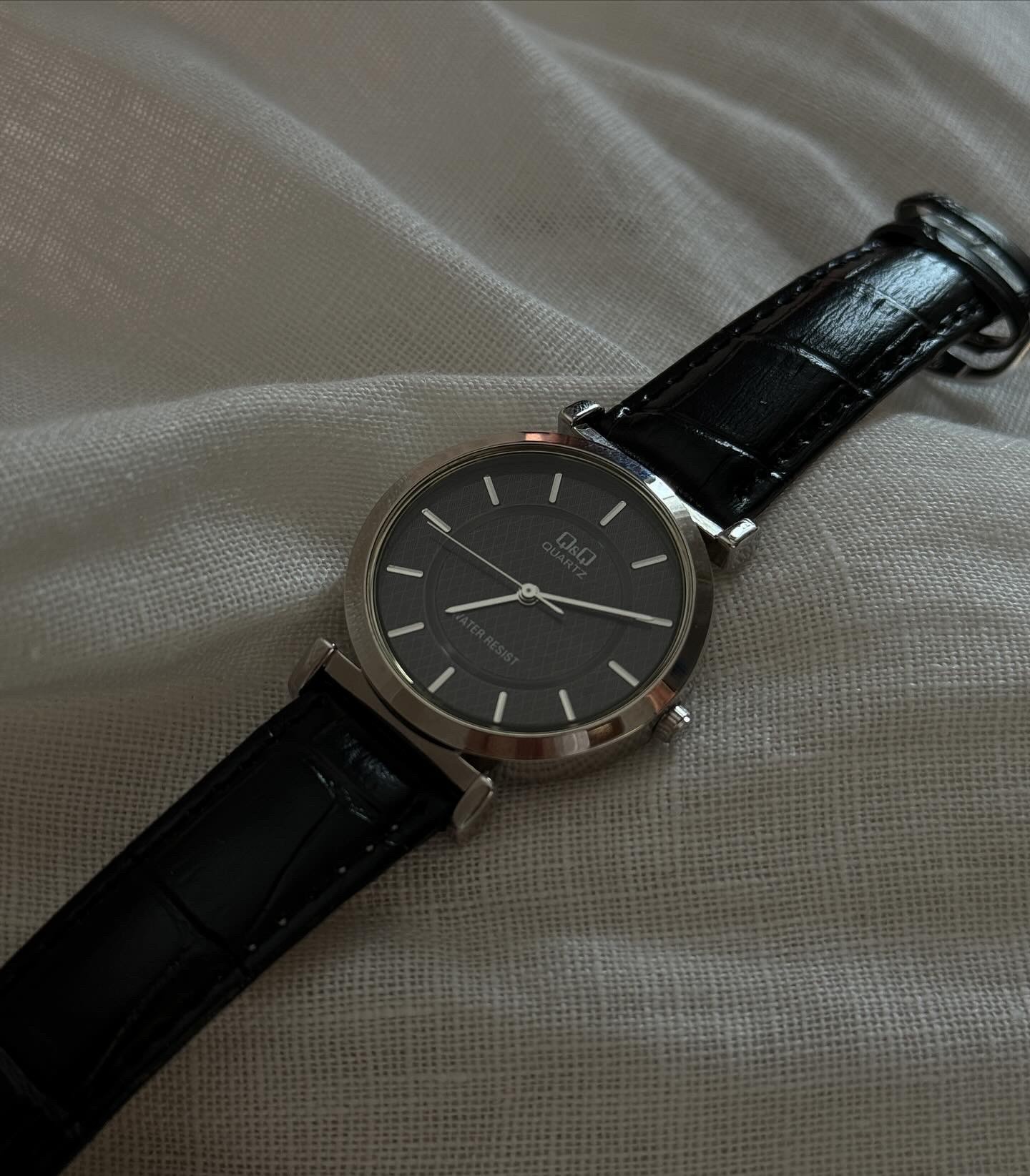 D.S Black Skin Cord Vintage Wristwatch 