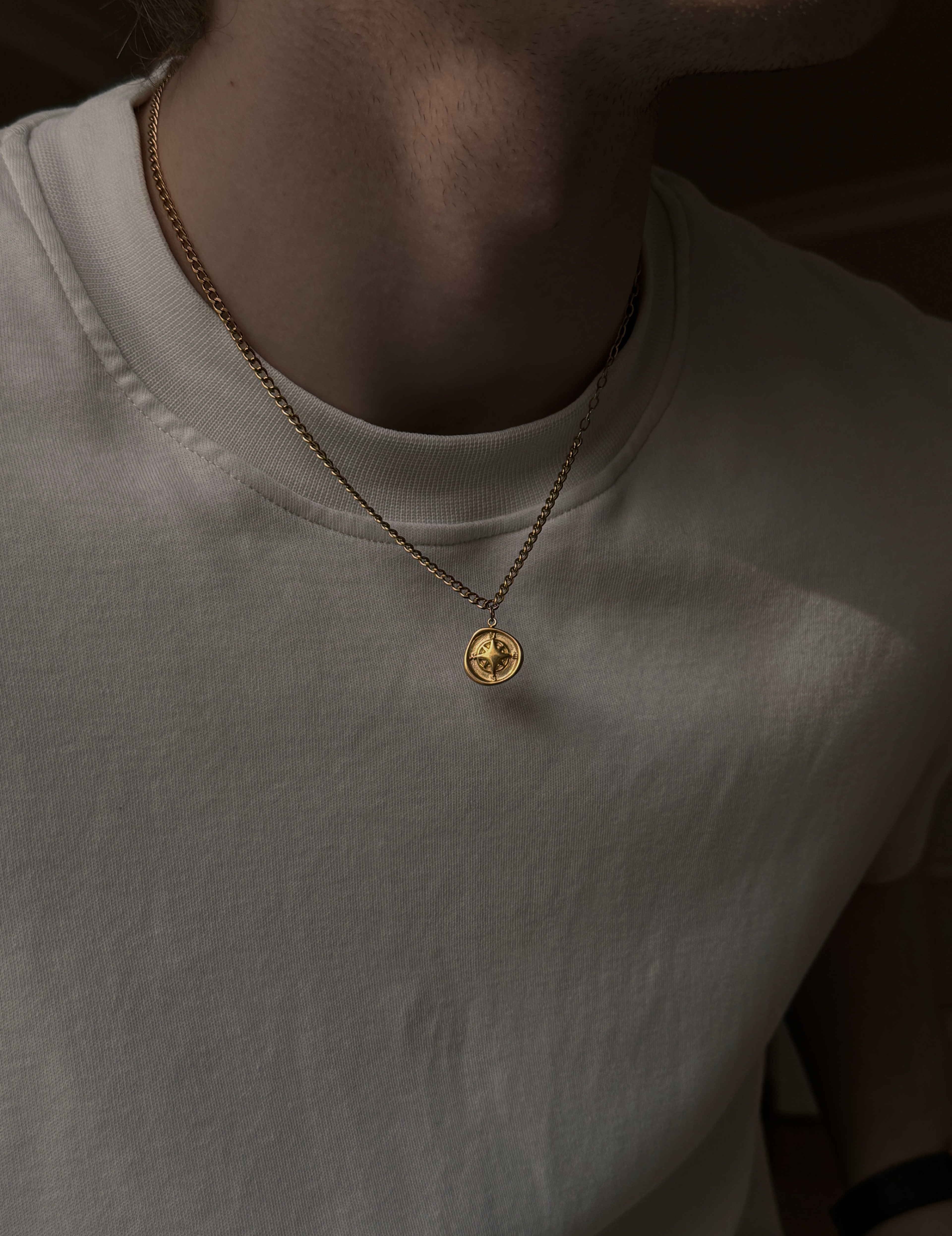 Gold Compass Necklace 