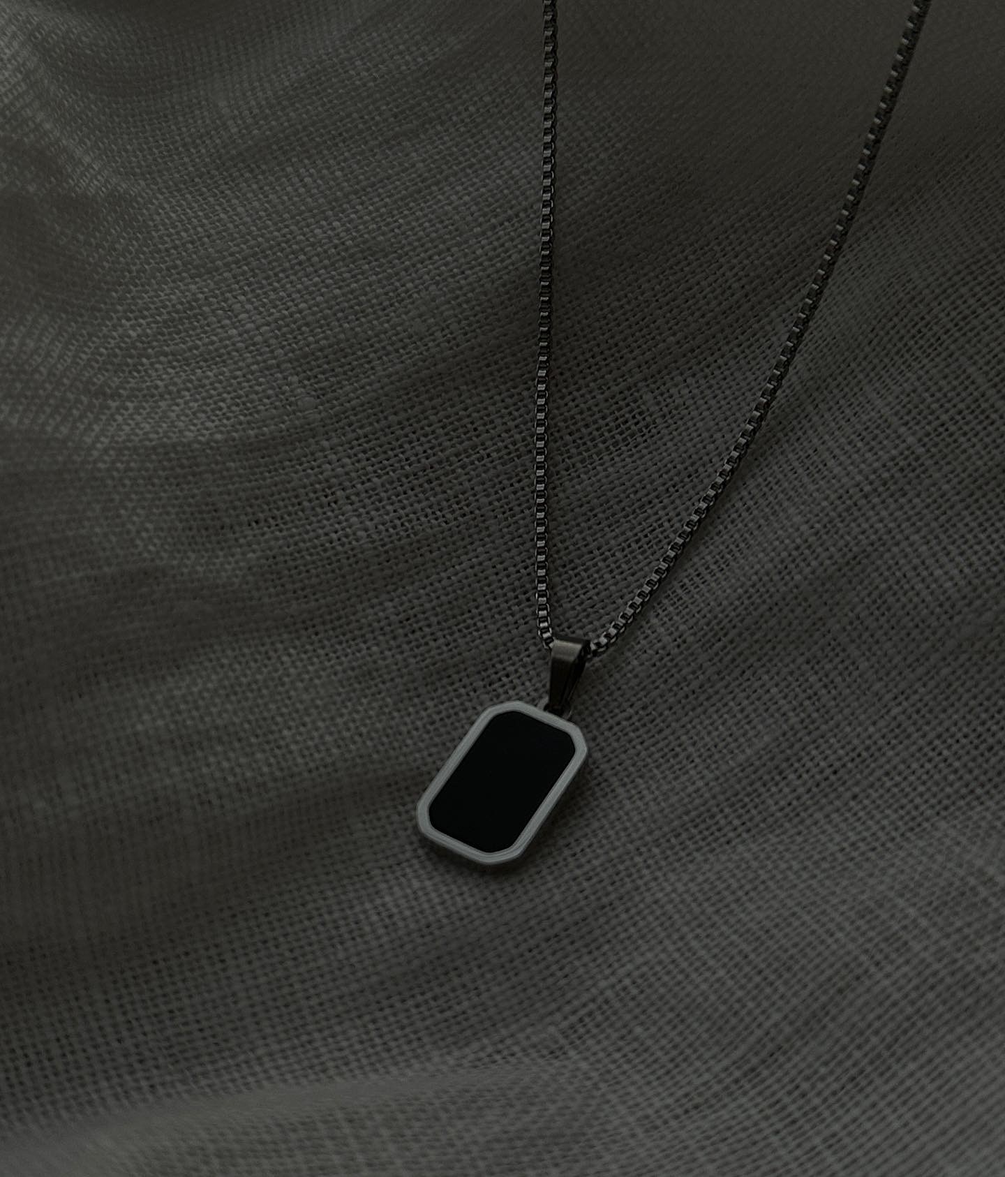 Black Rectangle Necklace